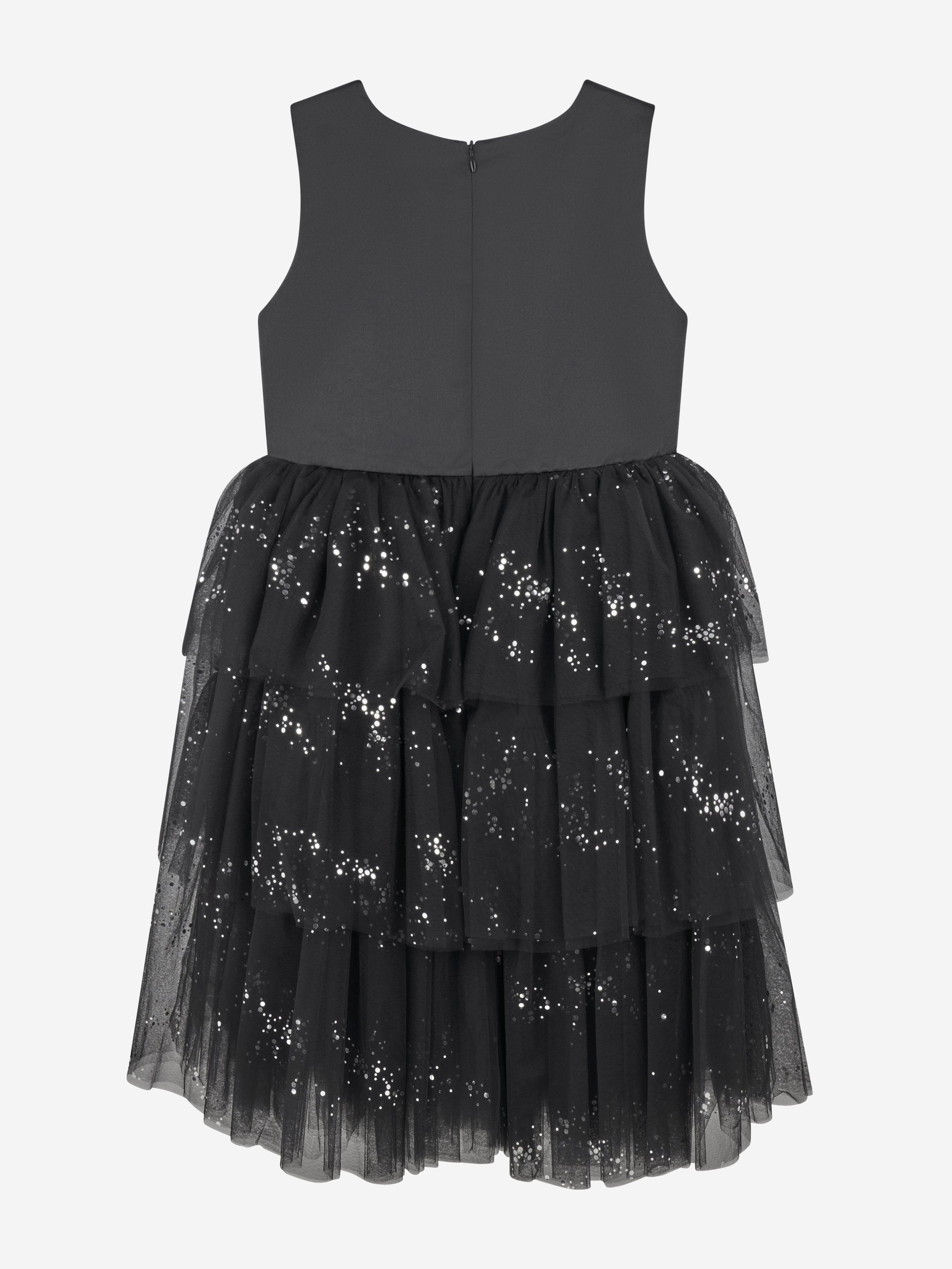 iAMe Girls Tulle Sparkle Dress in Black