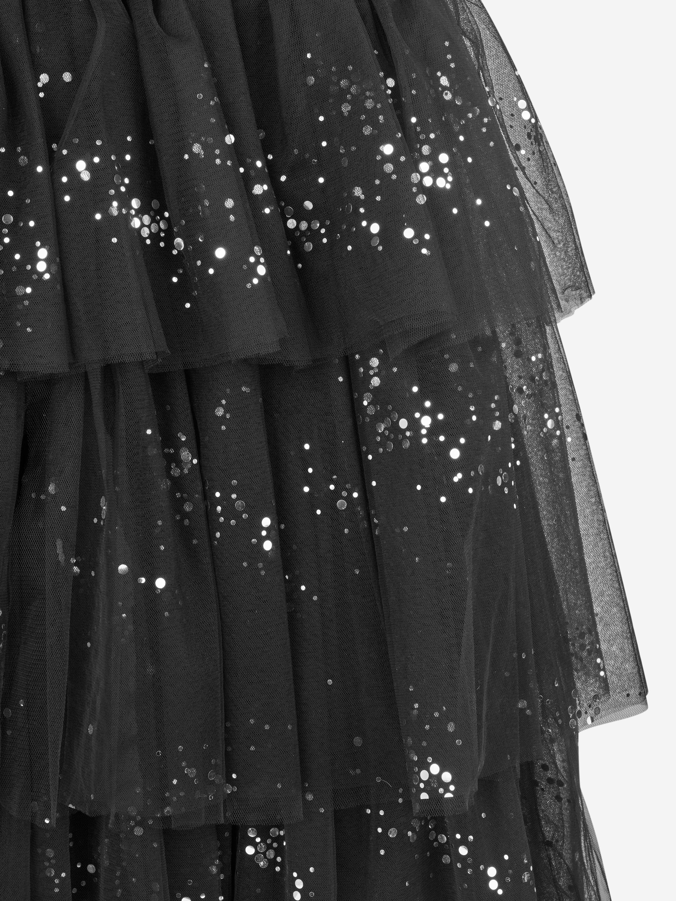 iAMe Girls Tulle Sparkle Dress in Black