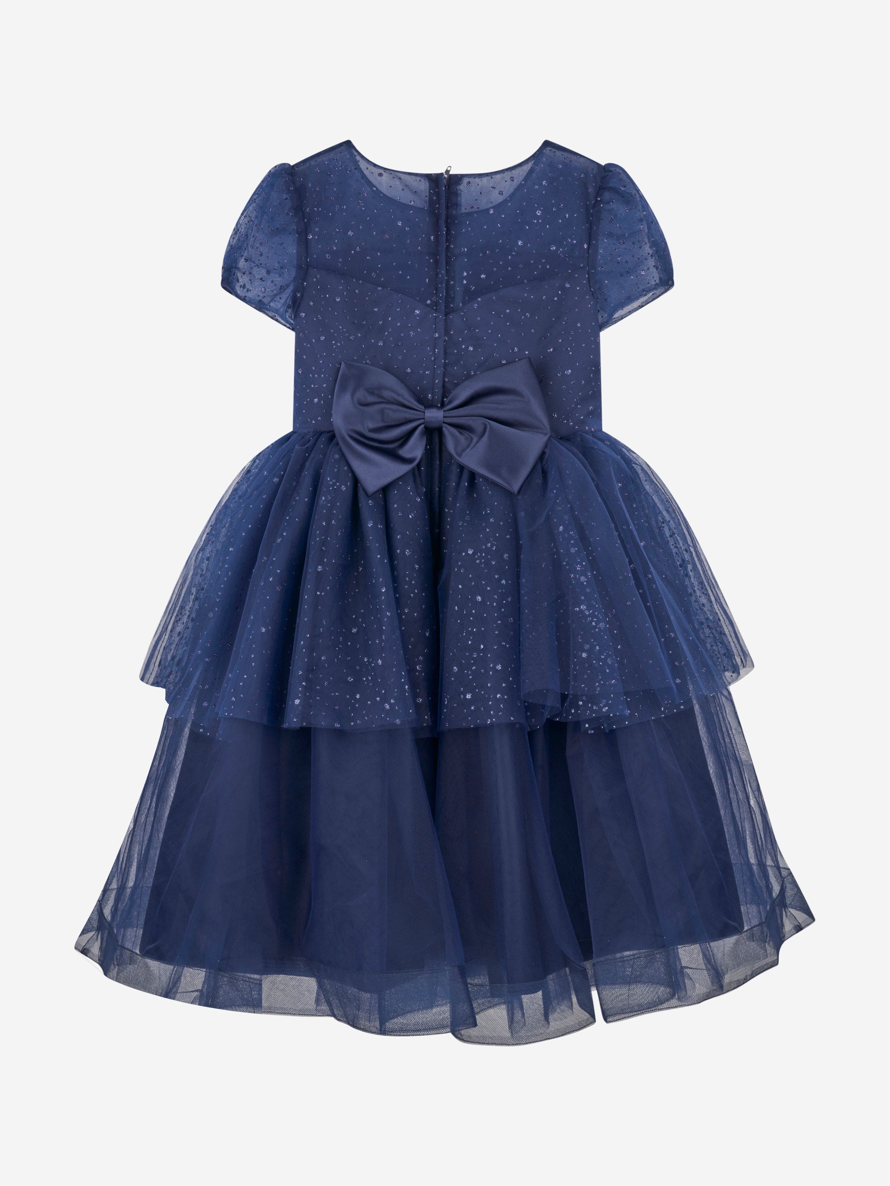 iAMe Girls Sparkle Occasion Dress in Navy