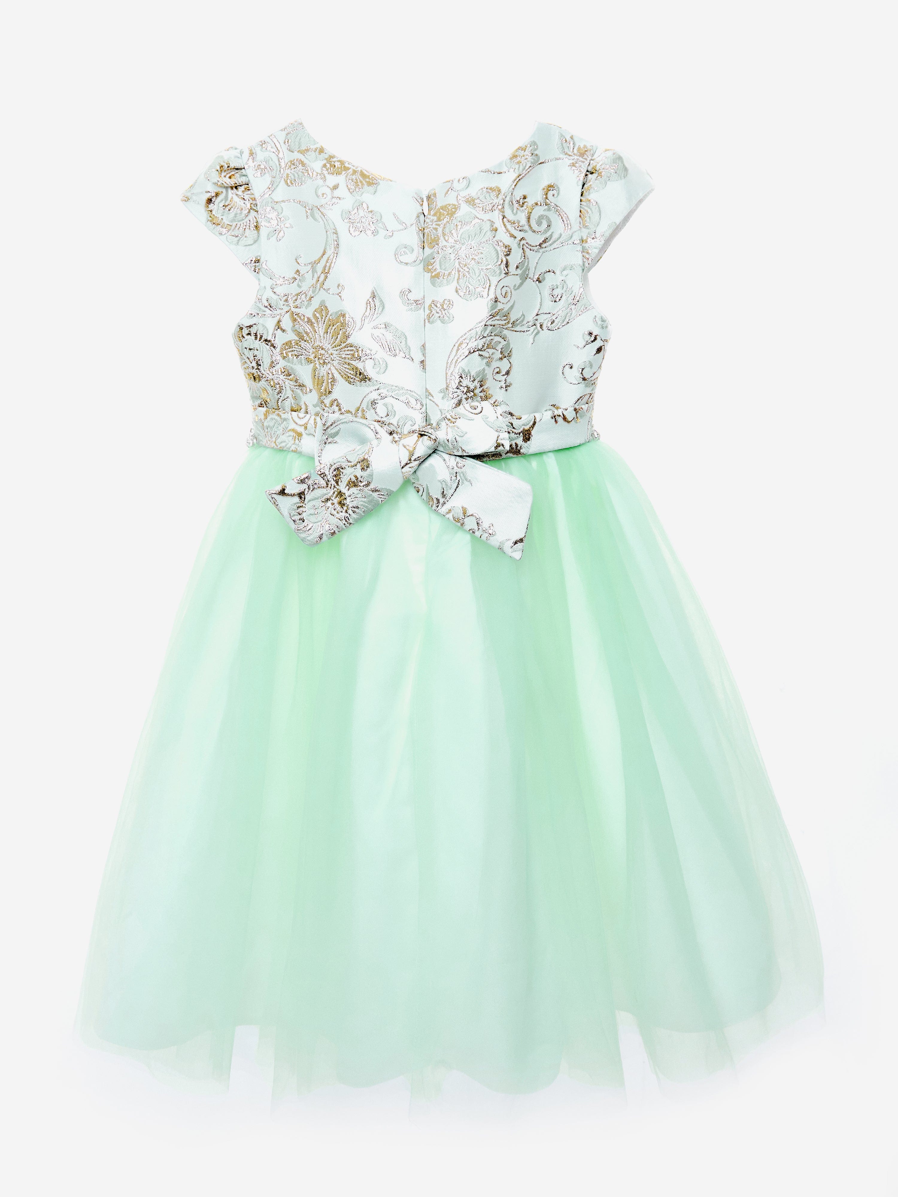 iAMe Girls Crystal Cascade Dress in Green