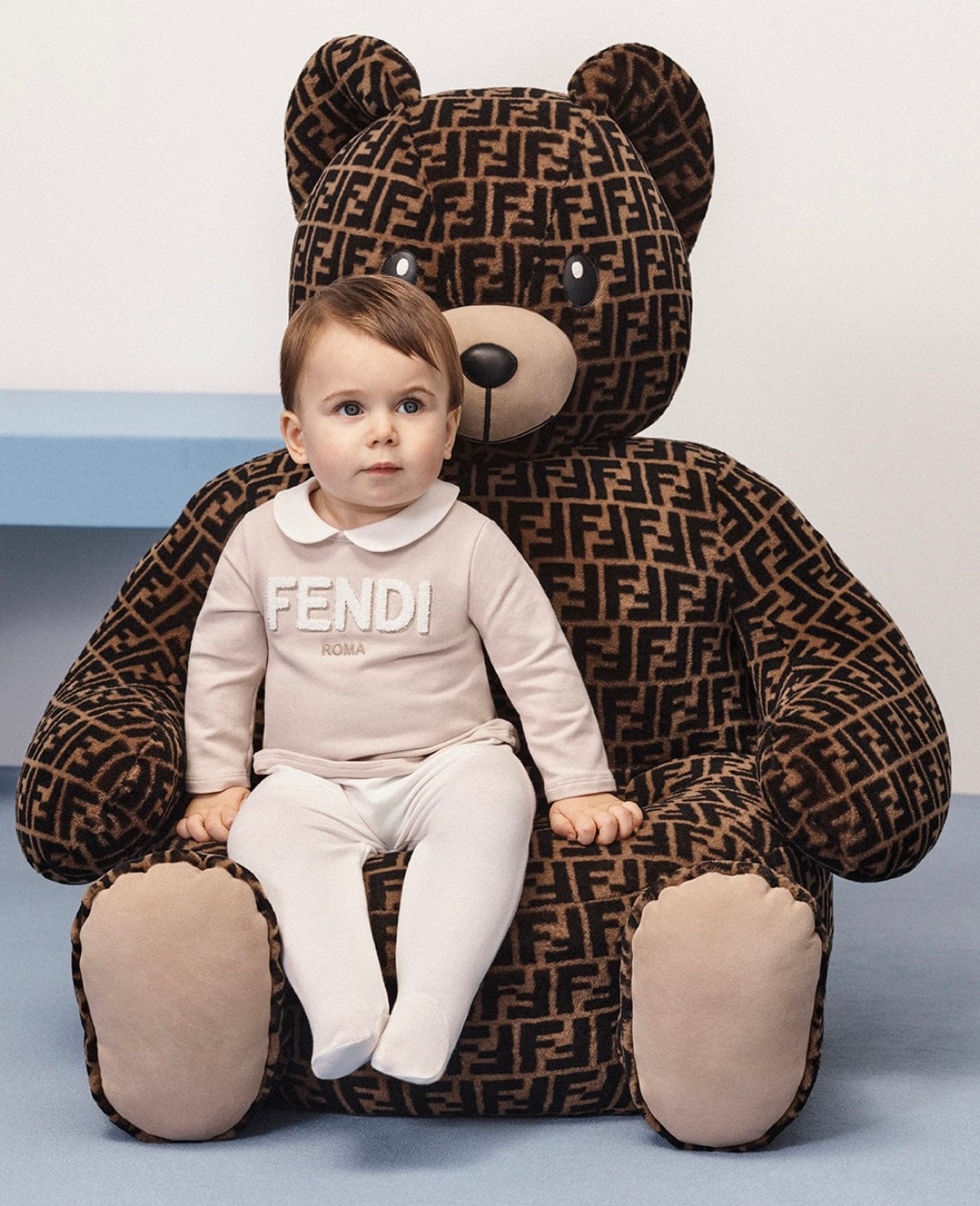 Fendi Baby Logo Babygrow Gift Set in Beige