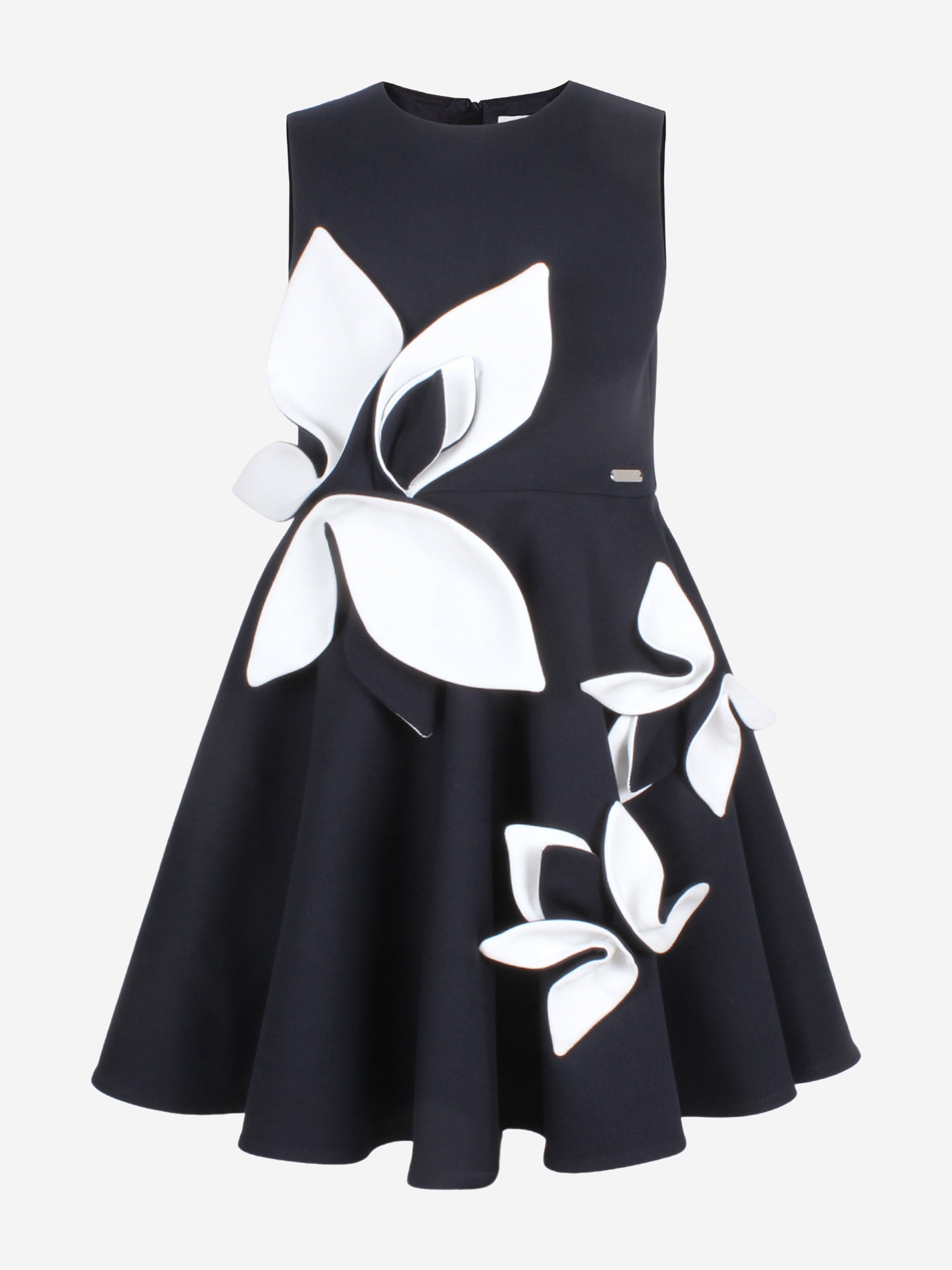 Jessie And James Girls Magnolia Sleeveless Dress in Navy