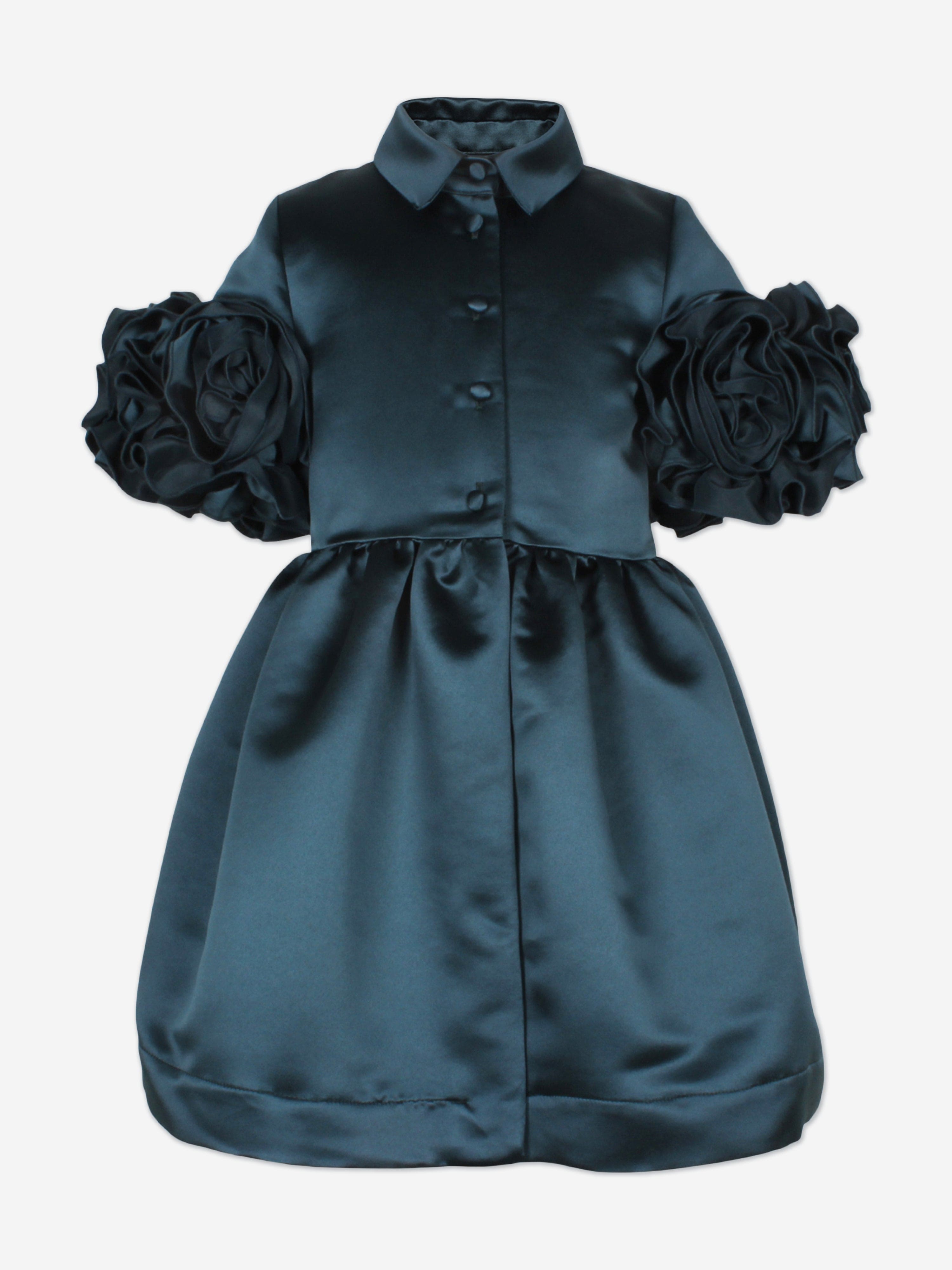 Jessie And James Girls Darling Shirt Dress in Green