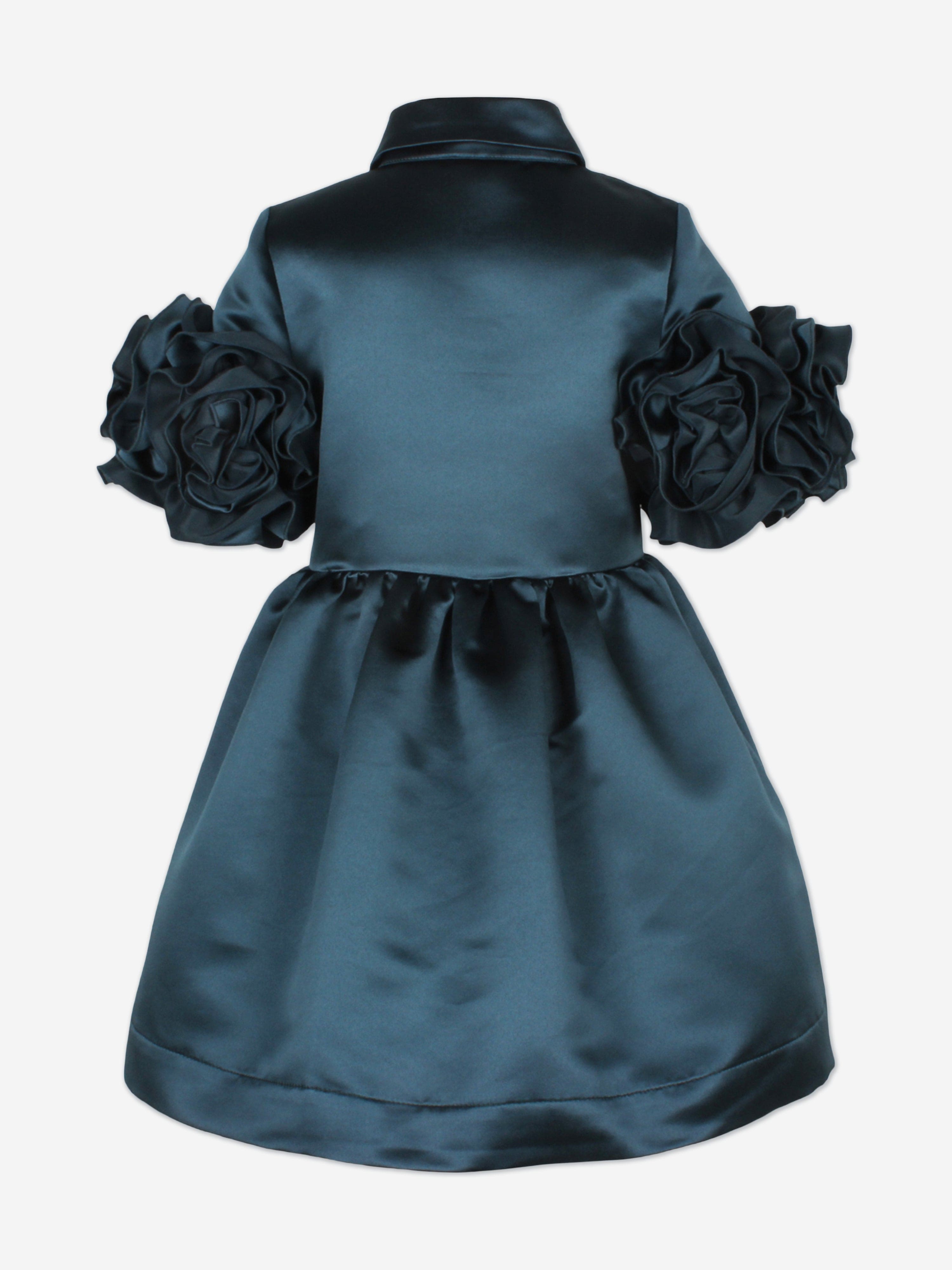 Jessie And James Girls Darling Shirt Dress in Green