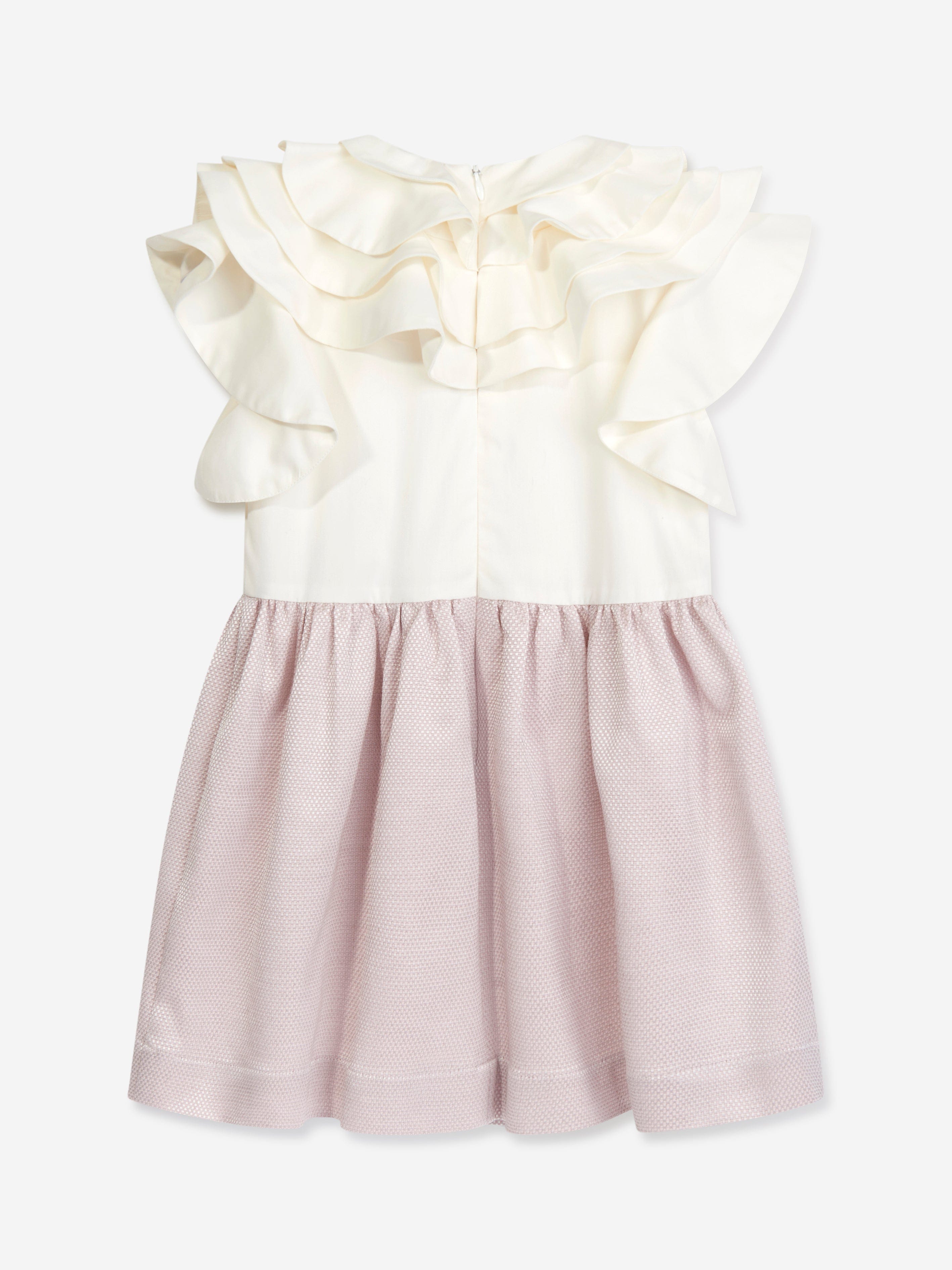 Jessie And James Girls Sleeveless Ruffle Dress in Pink