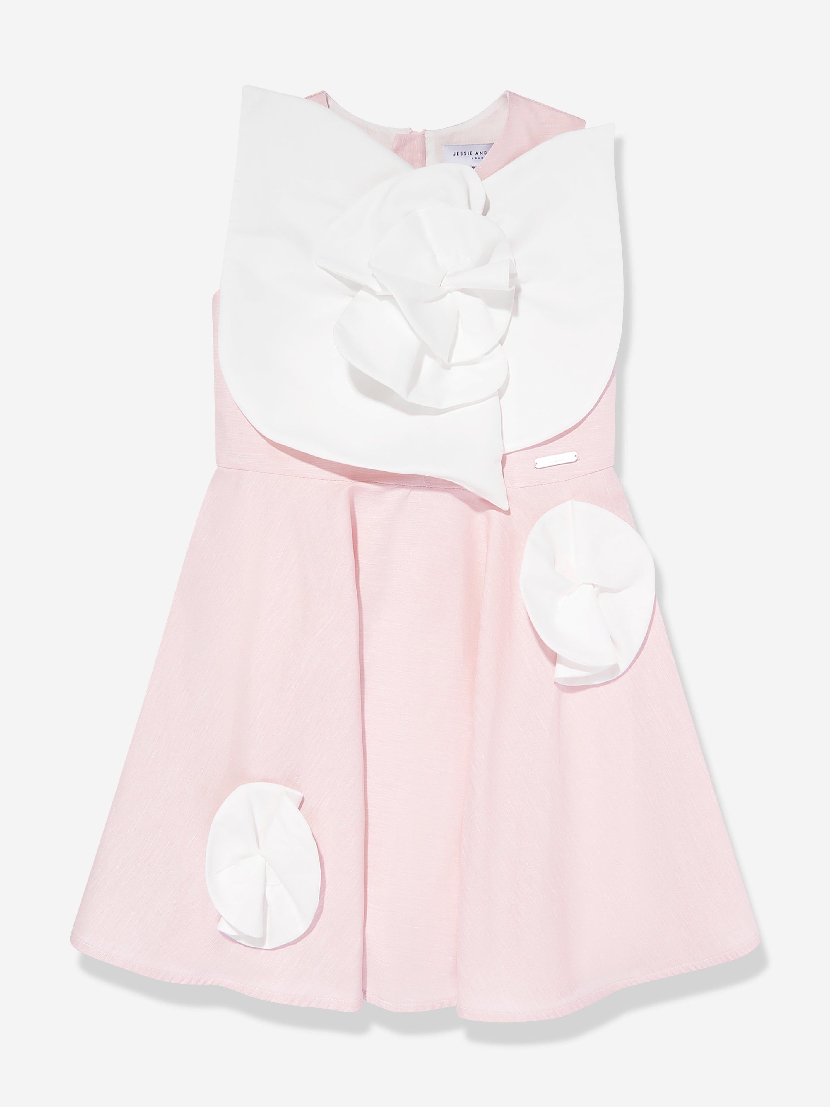 Jessie And James Girls Peony Flower Dress in Pink