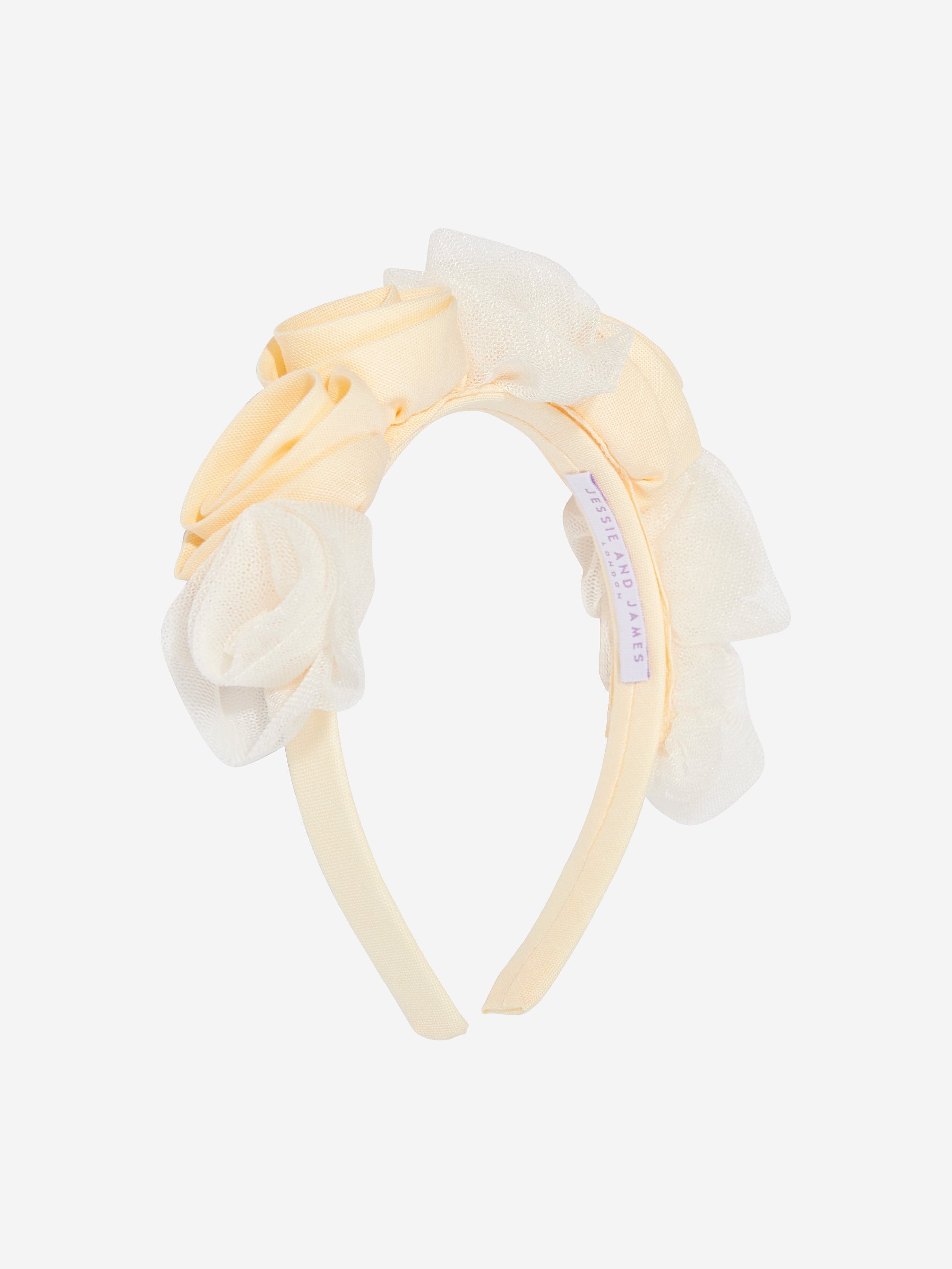 Girls Ring On Roses Headband in Yellow