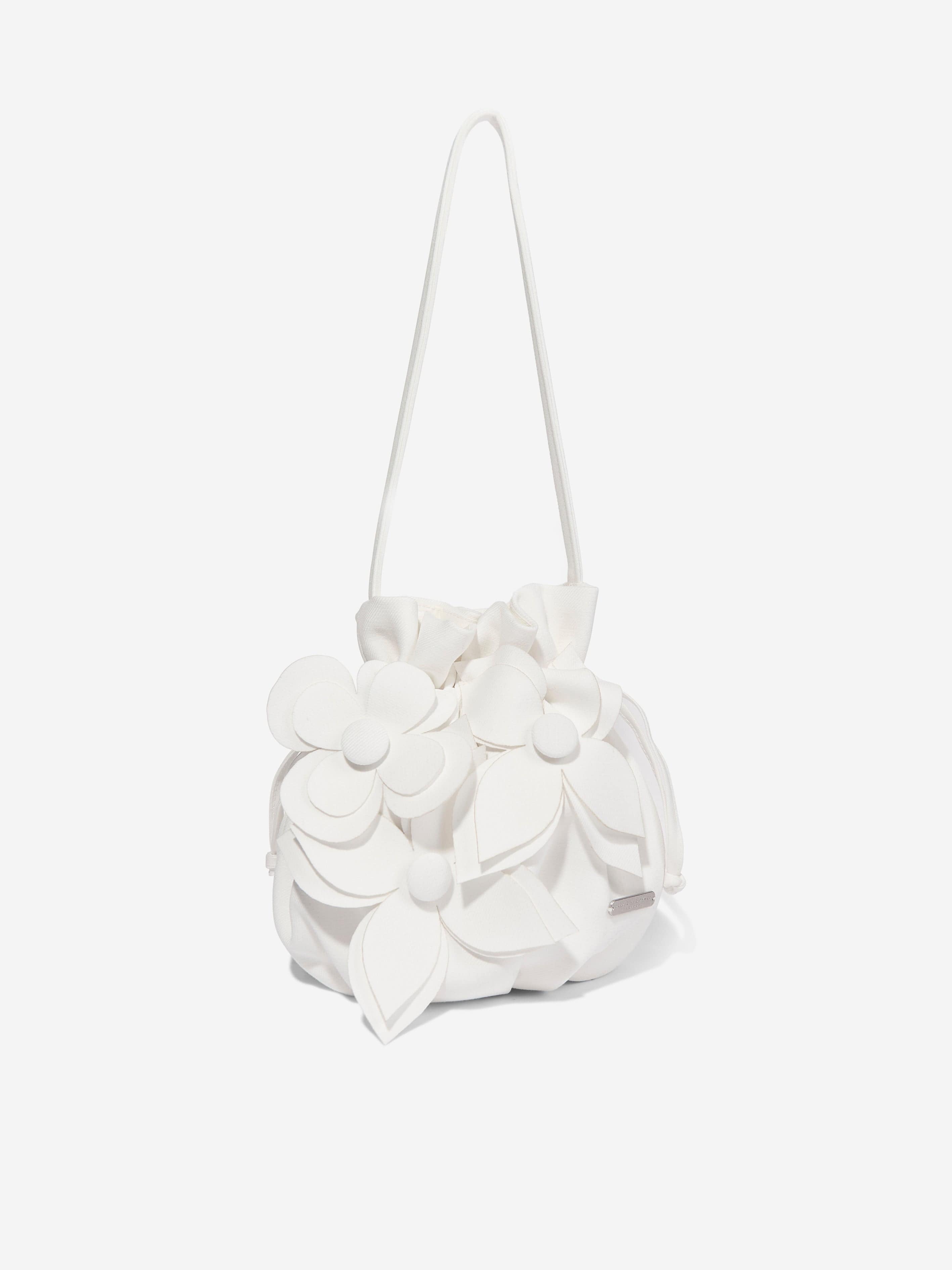 Girls Willow Flower Bag in White (22.5cm)