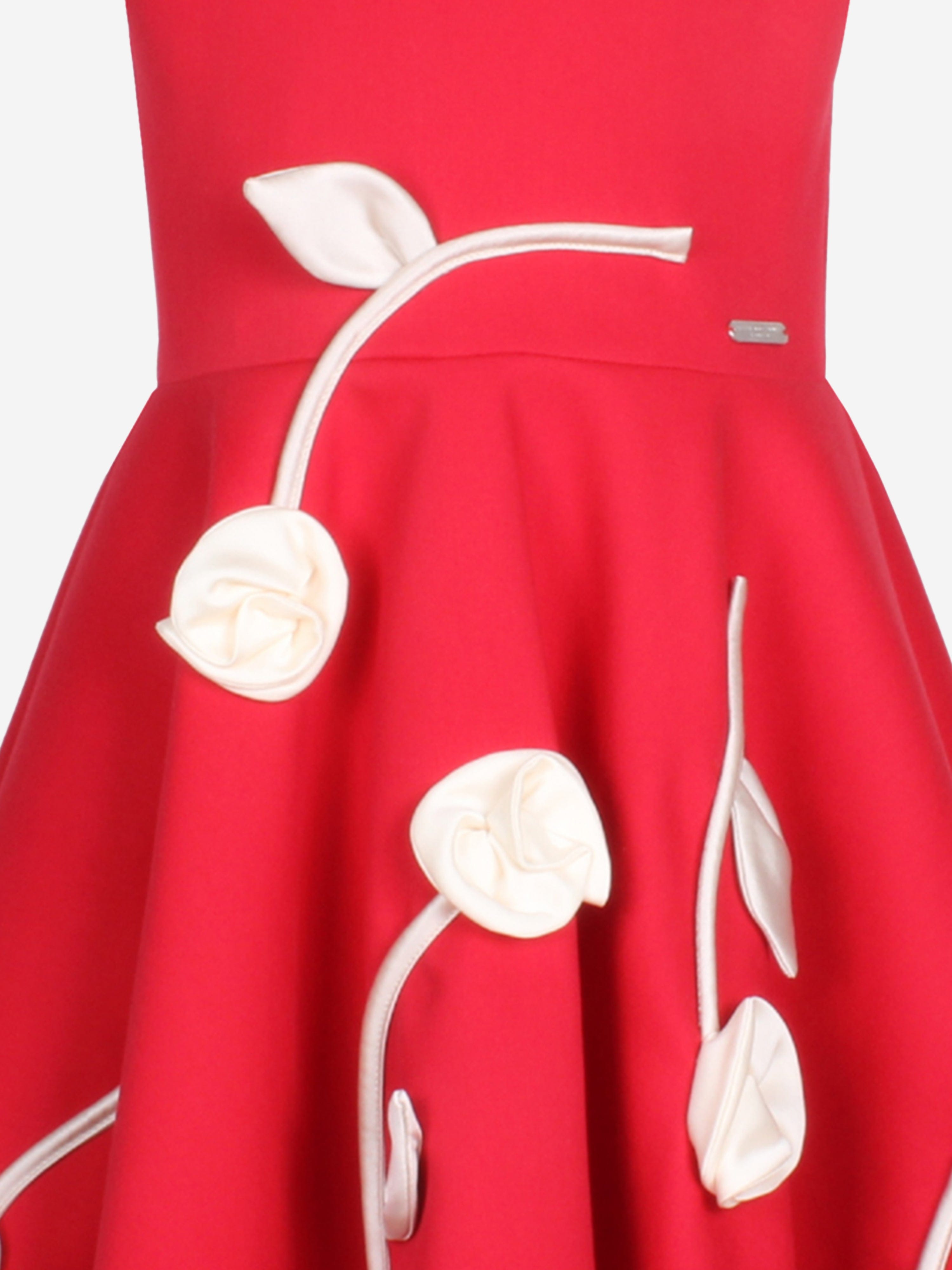 Jessie And James Girls Rain Of Flowers Dress in Red