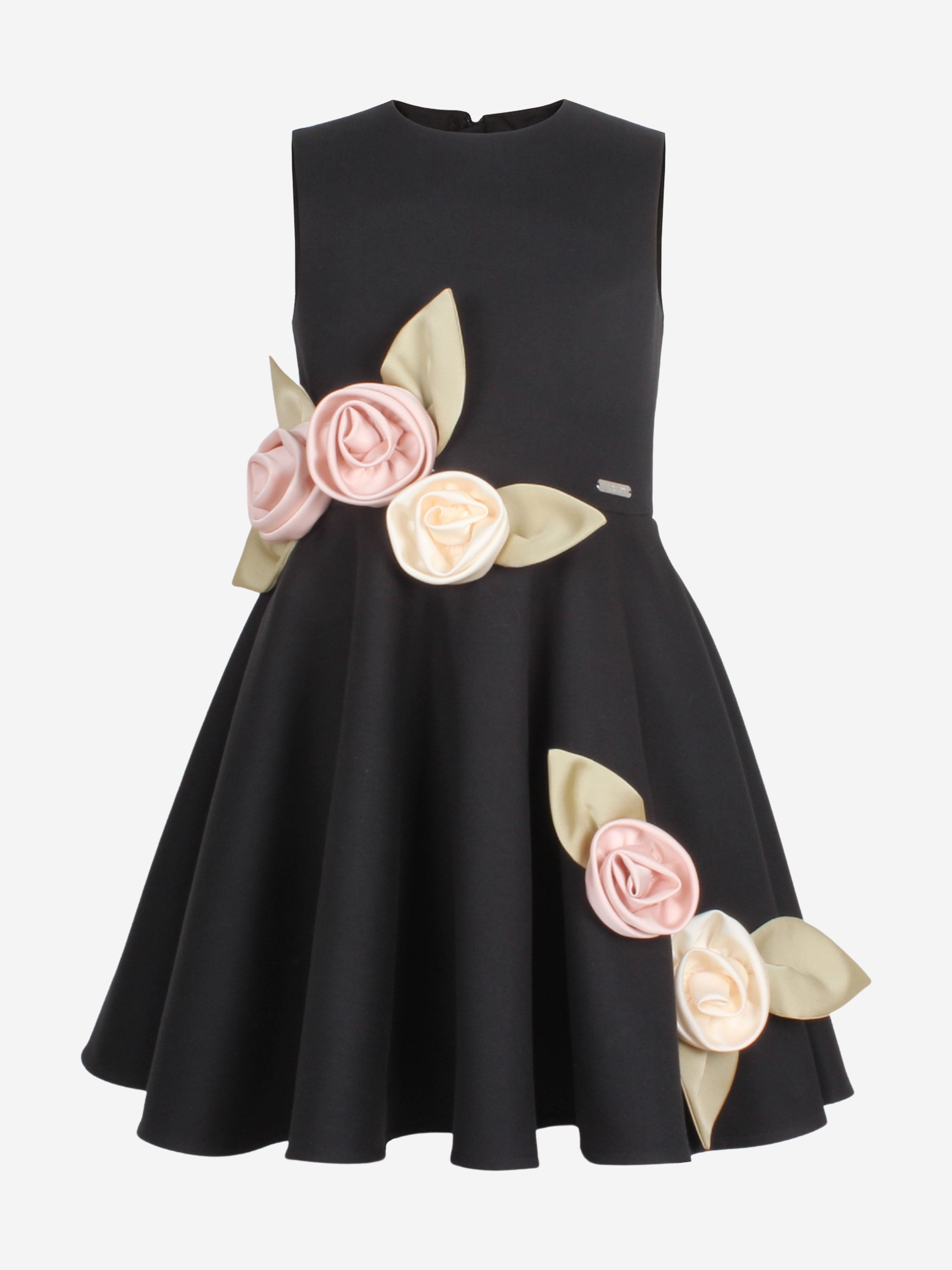 Jessie And James Girls Midsommer Dress in Black