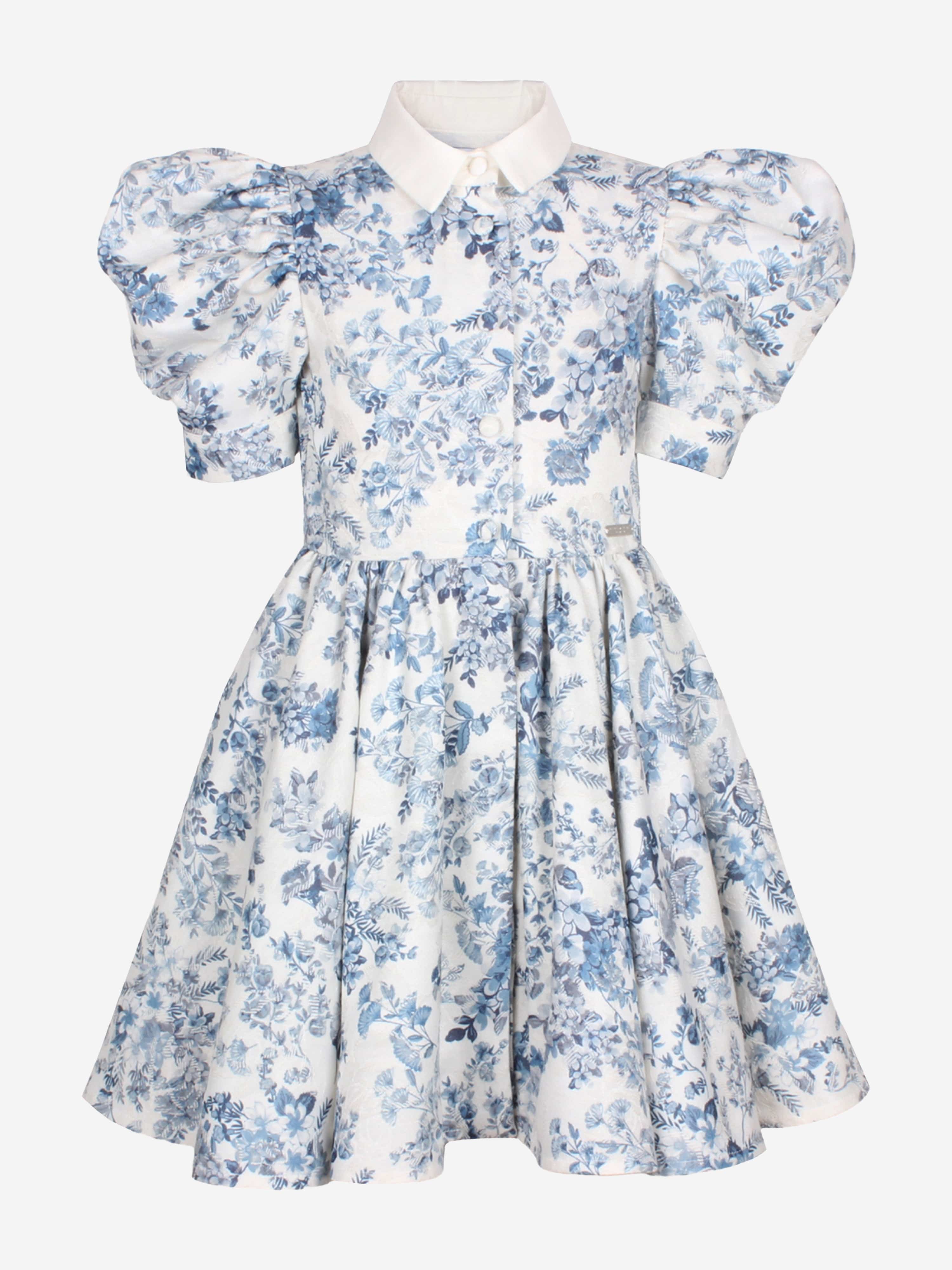 Jessie And James Girls Carousel Dress in Blue