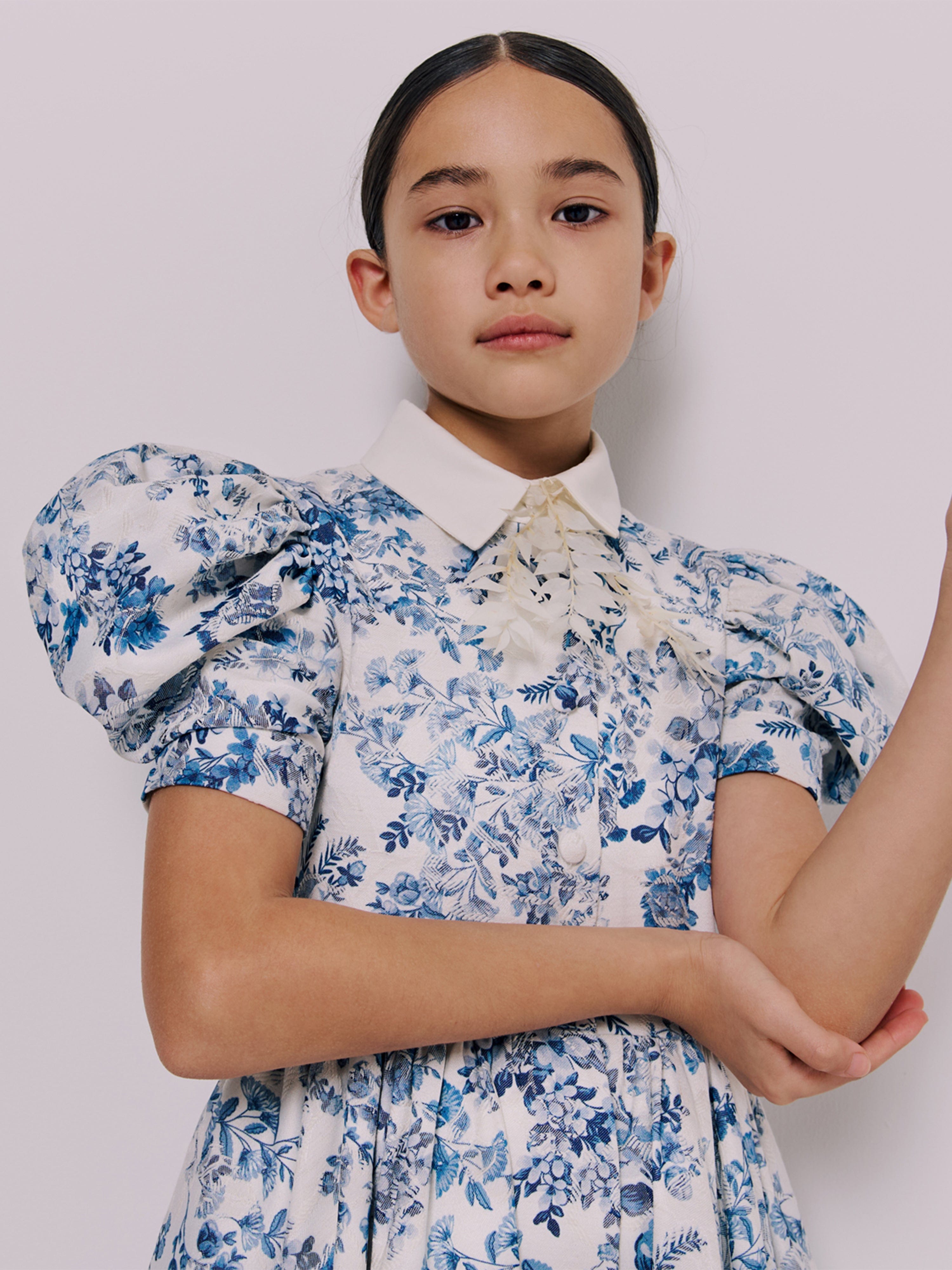 Jessie And James Girls Carousel Dress in Blue