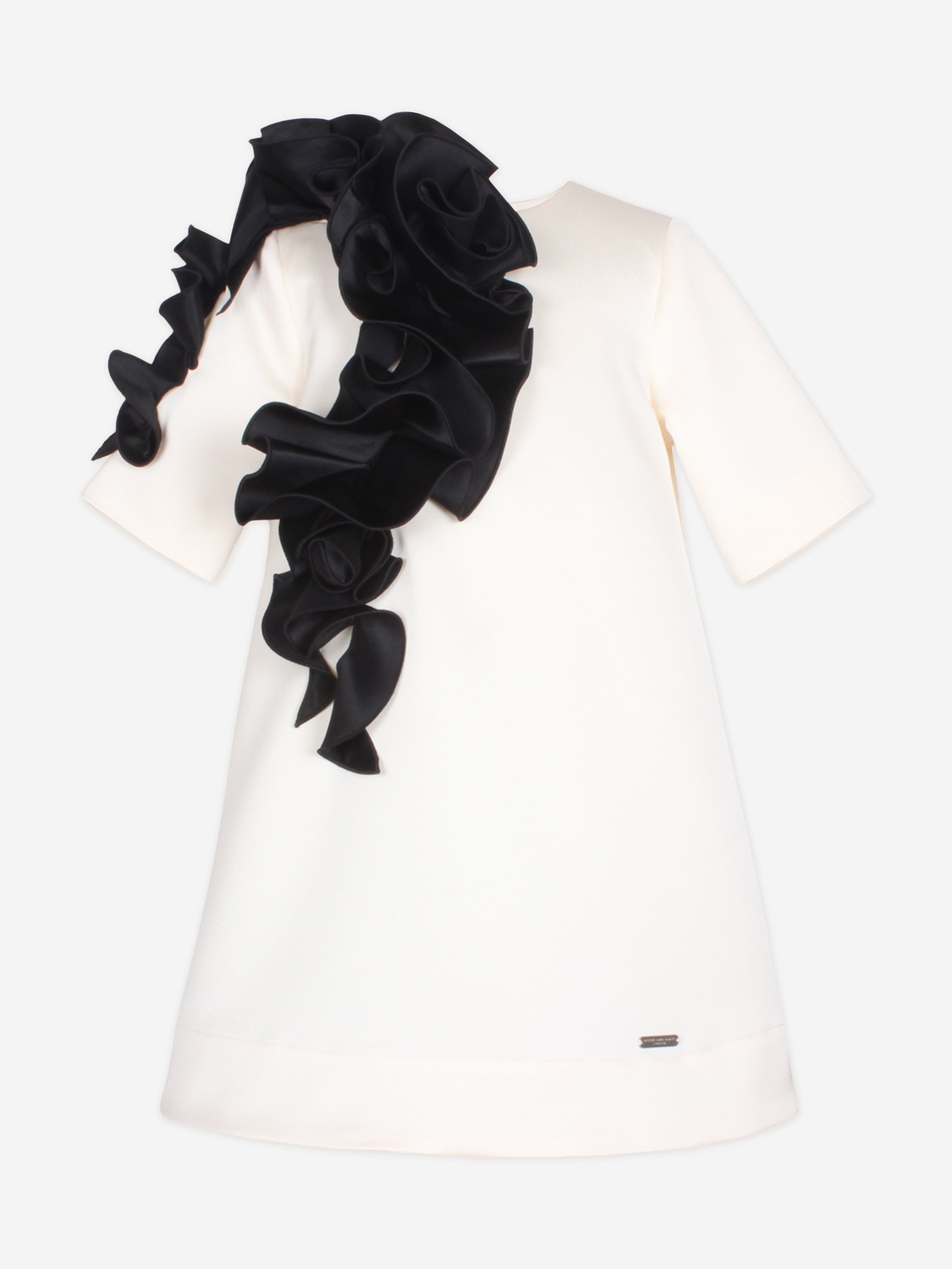 Jessie And James Girls Satin Orchard Dress in Ivory