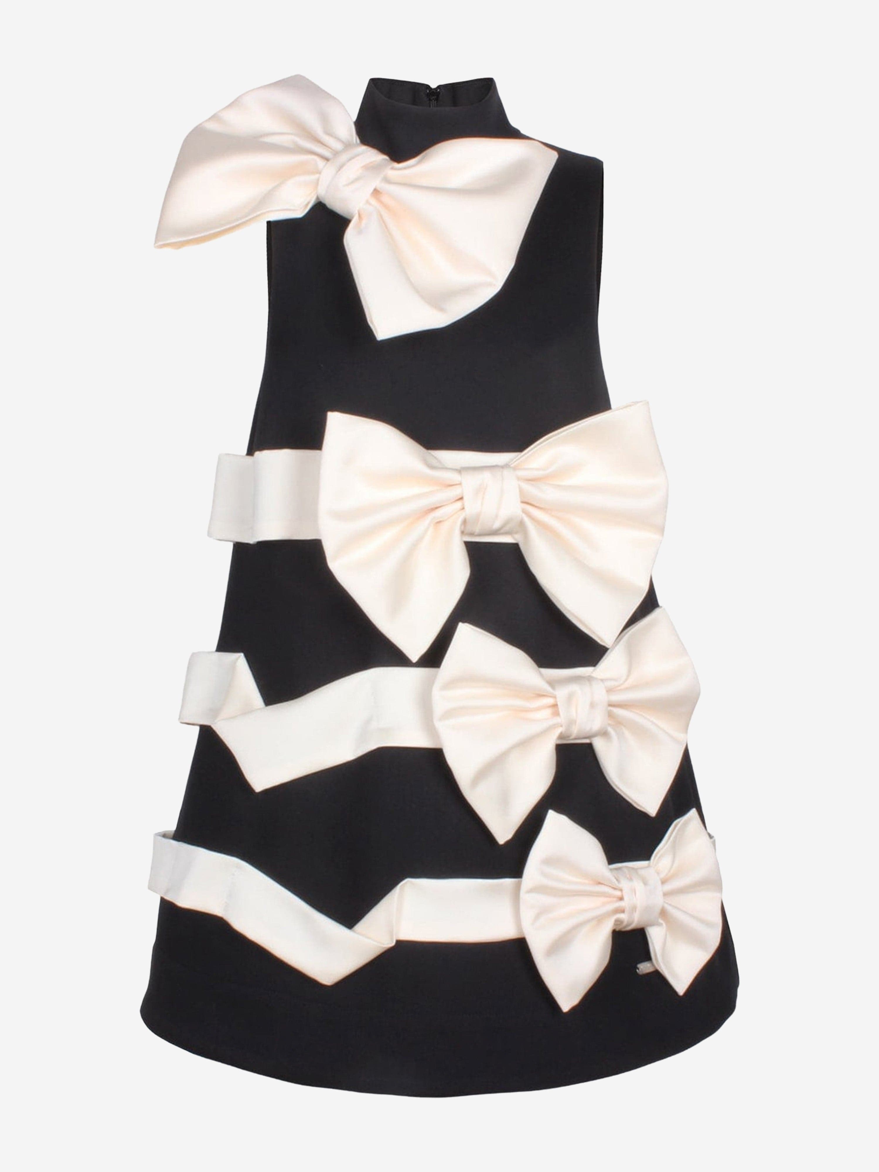 Jessie And James Girls Wrap Up Dress in Black