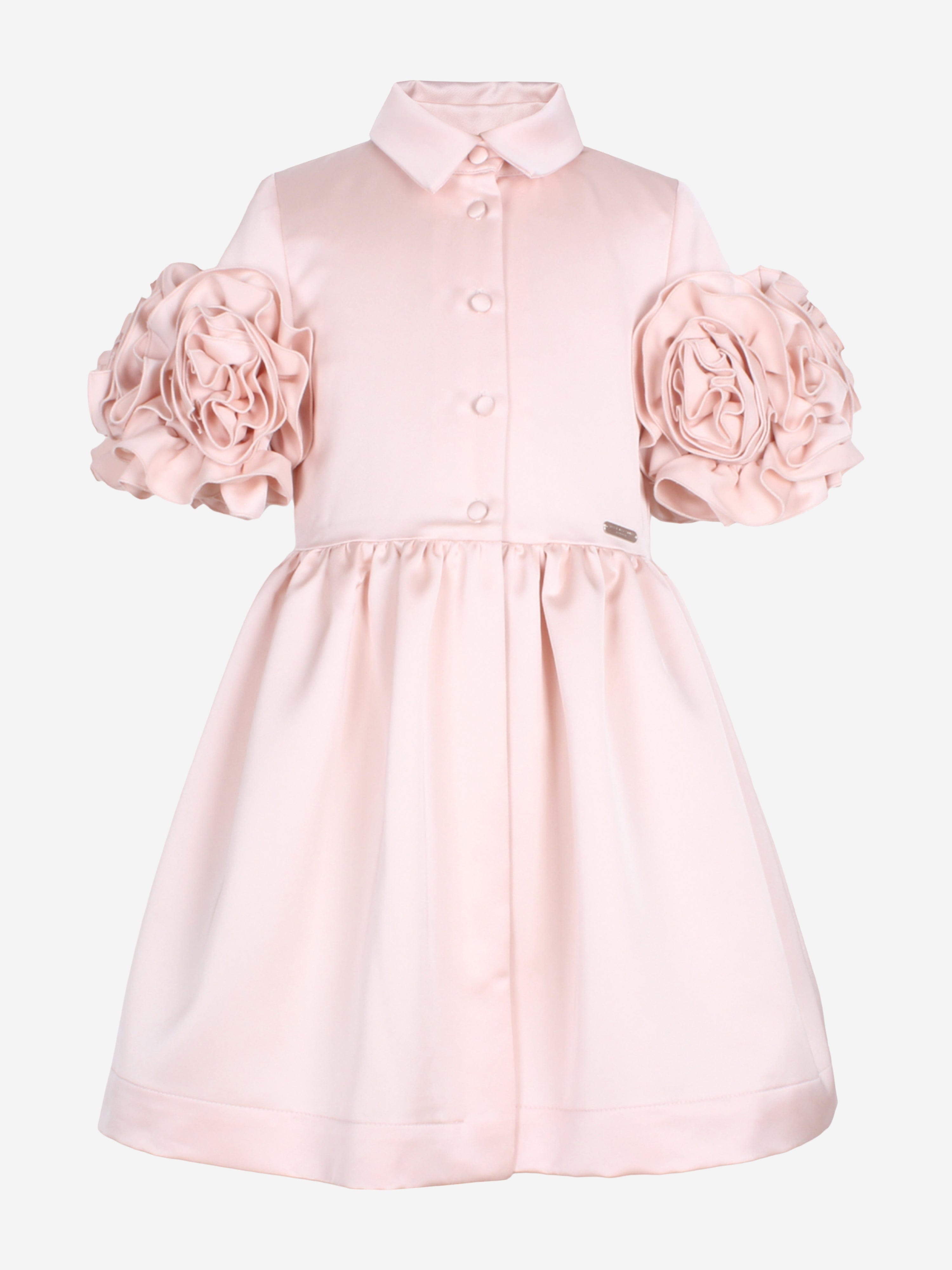 Jessie And James Girls Satin Darling Dress in Pink