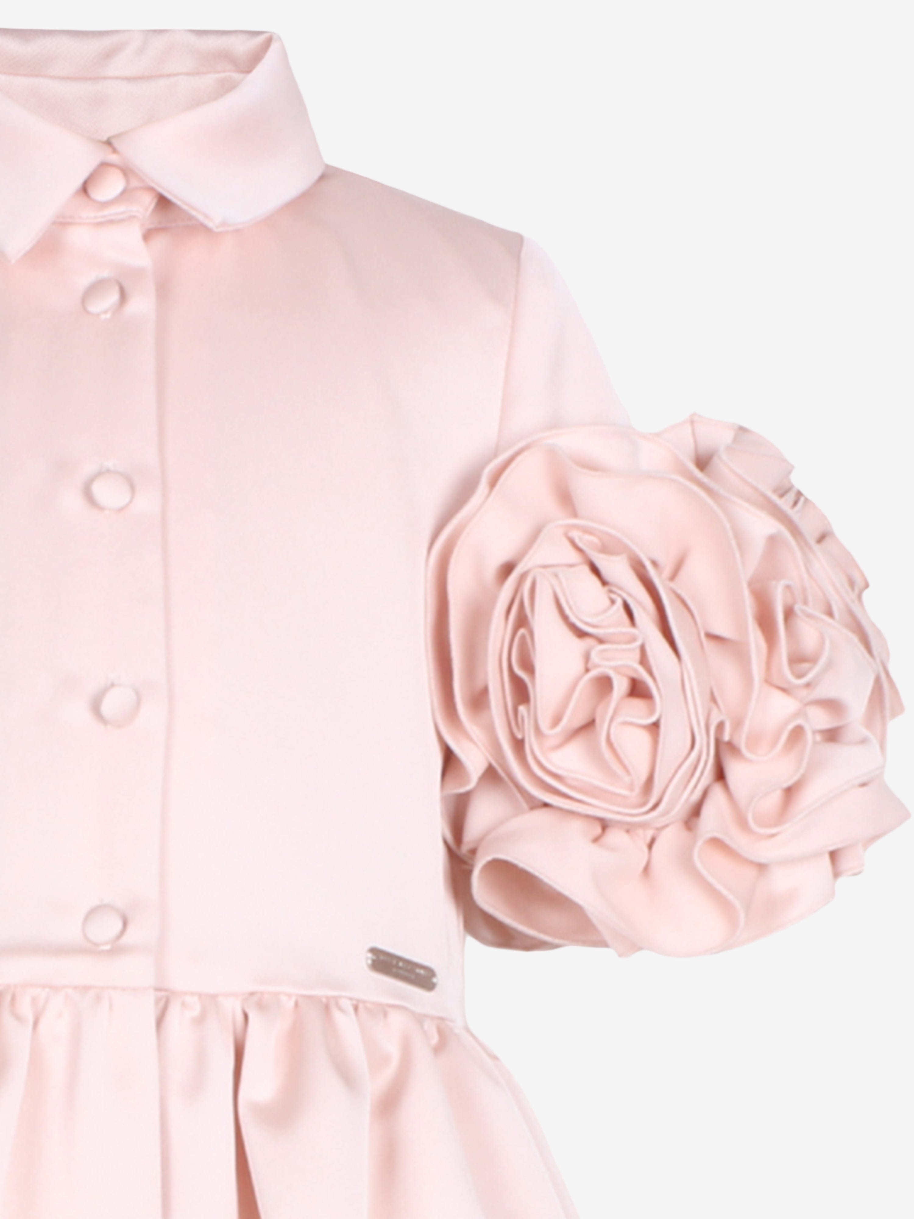 Jessie And James Girls Satin Darling Dress in Pink
