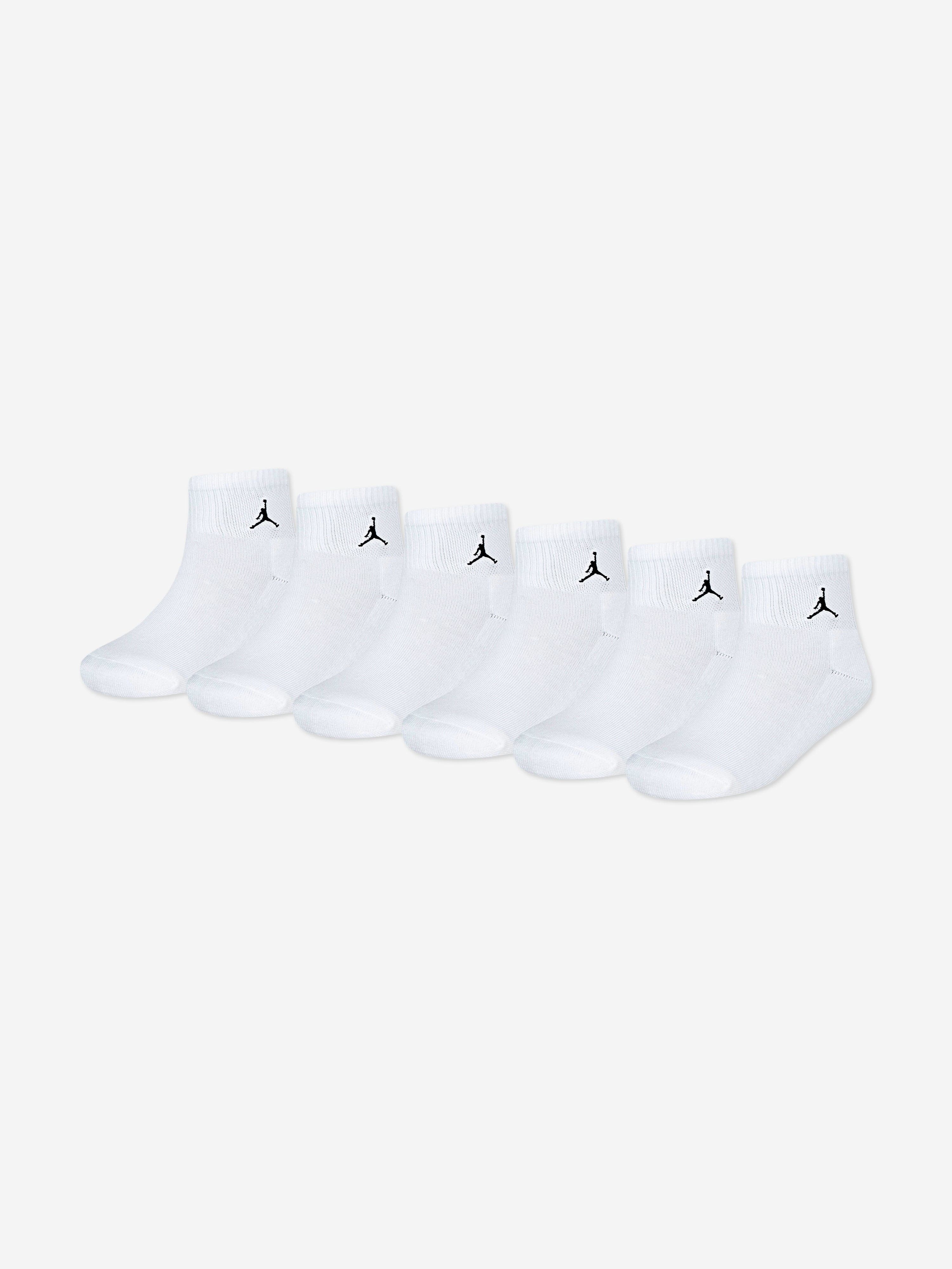 Jordan Kids Everyday Essentials 6 Pack Ankle Socks Set in White
