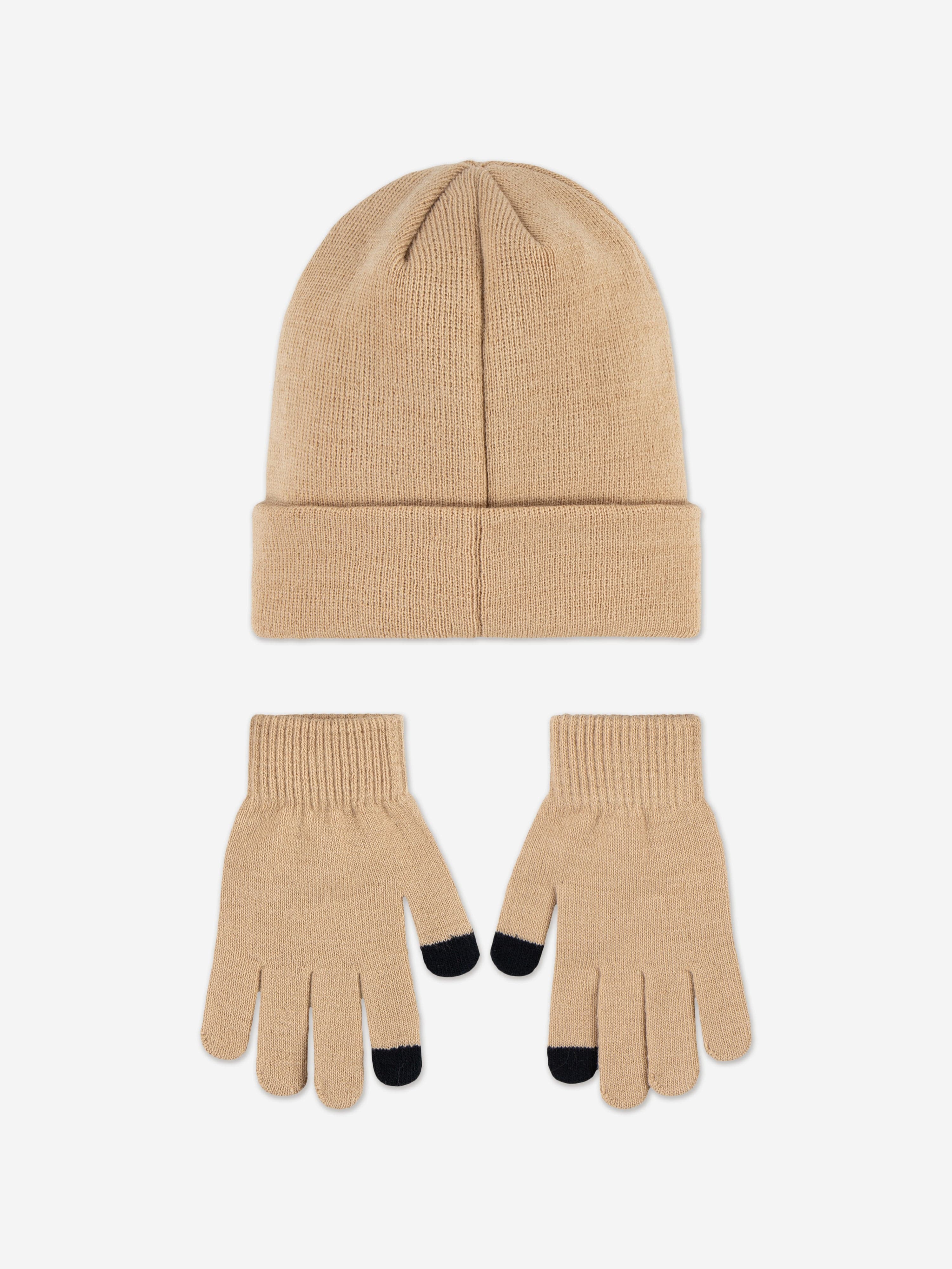 Jordan Kids Essentials Beanie Set in Beige