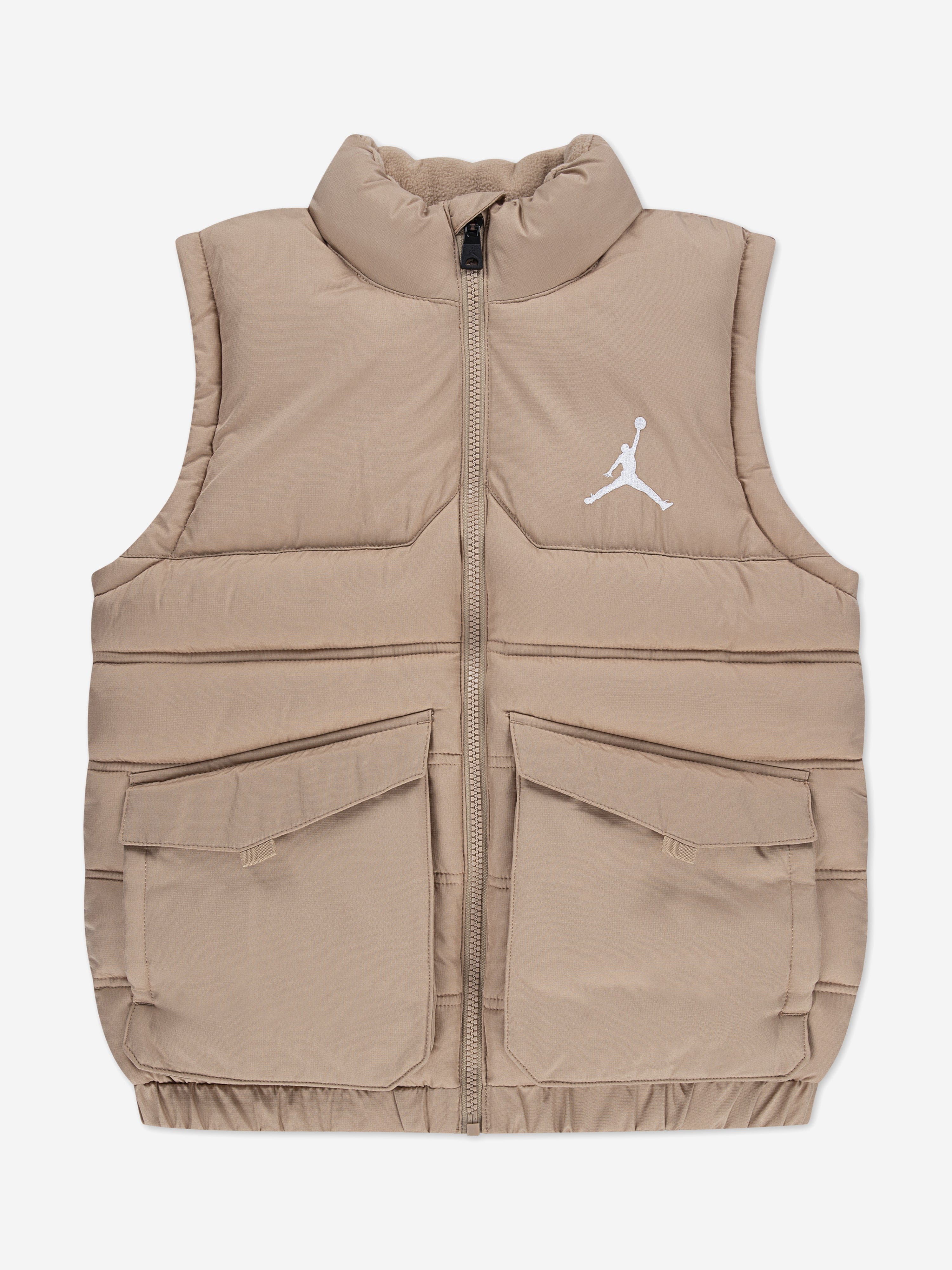 Jordan Boys Puffer Filled Gilet in Beige
