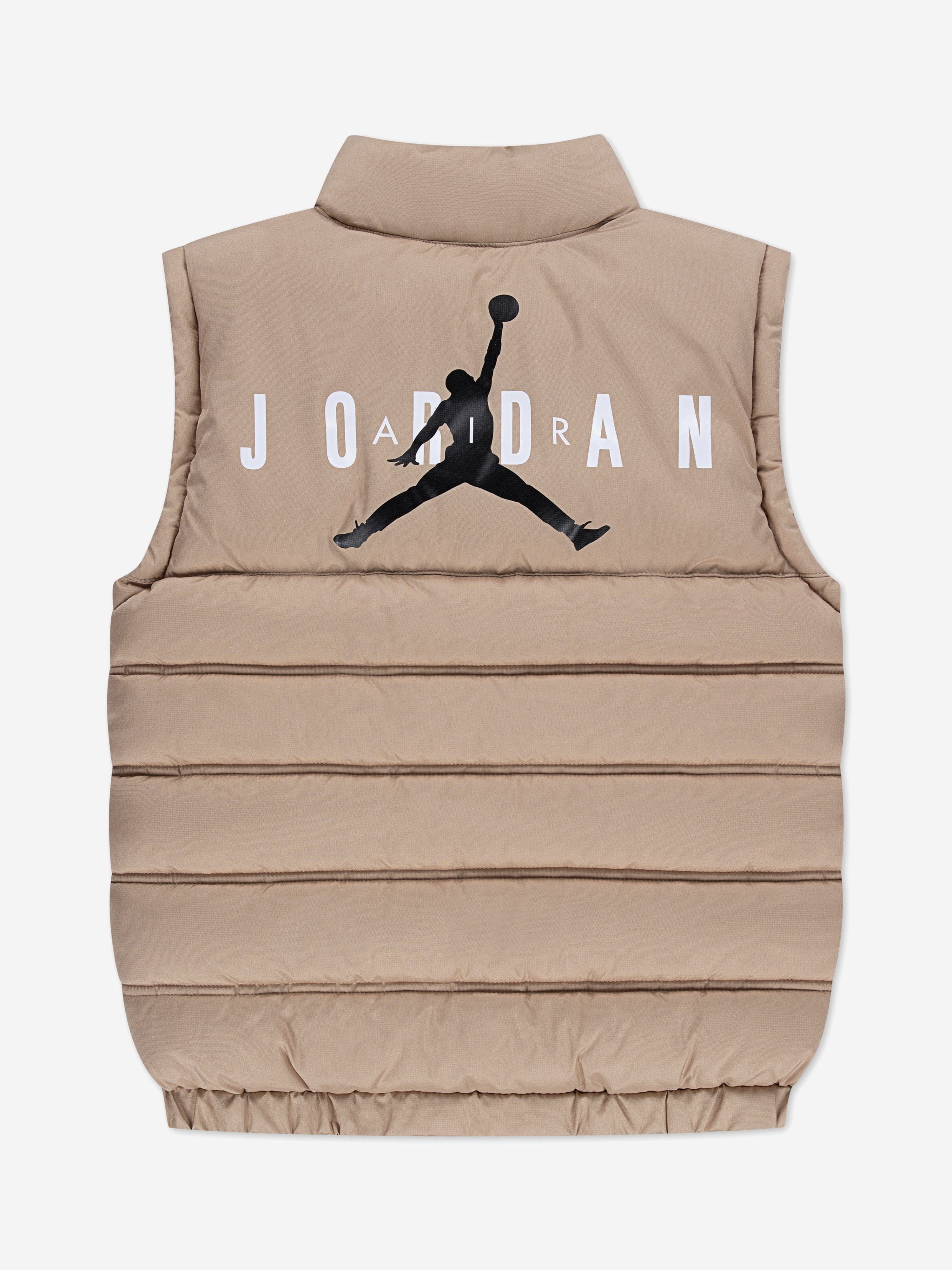 Jordan Boys Puffer Filled Gilet in Beige