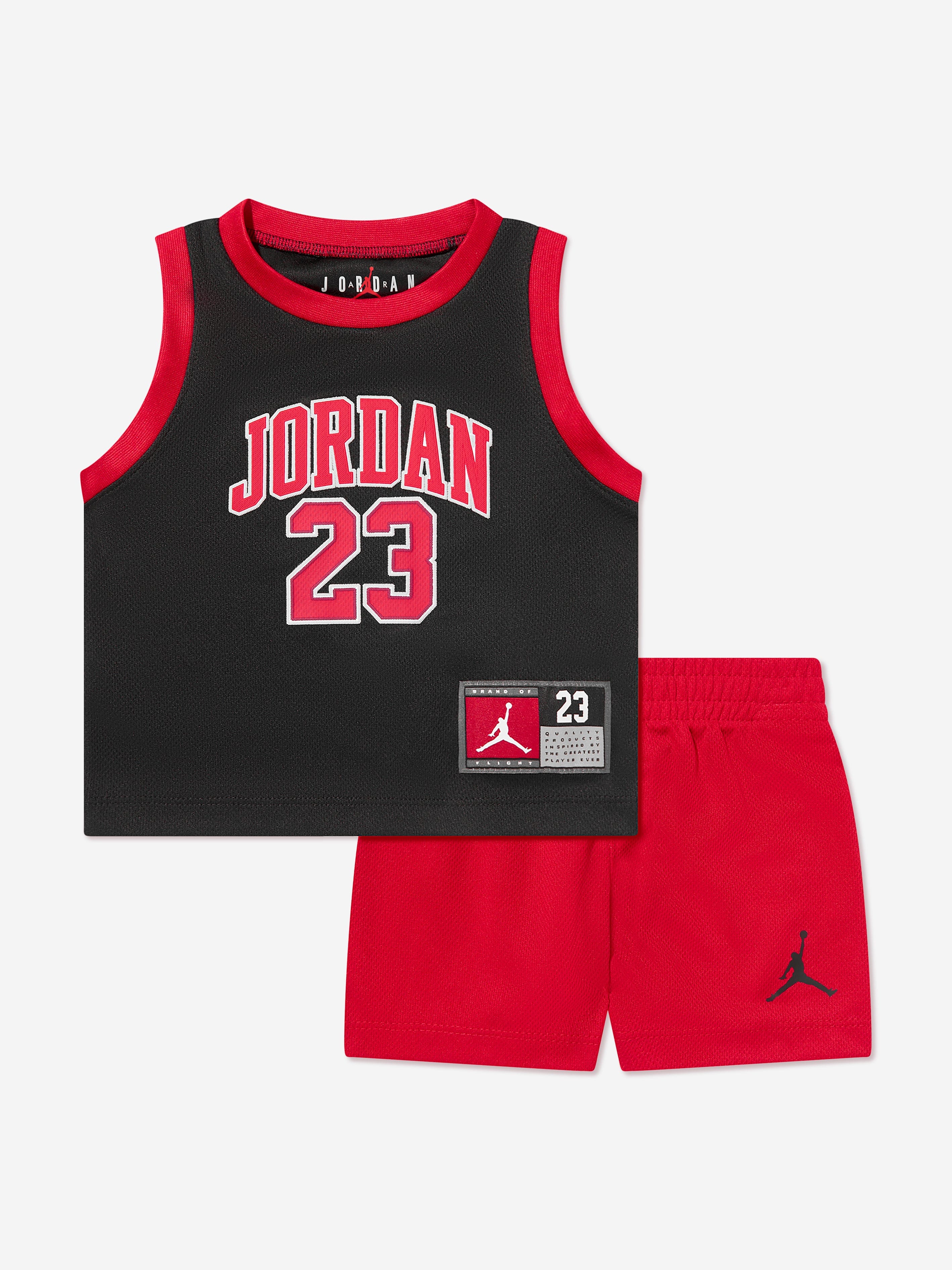 Jordan Boys 23 Jersey Short Set in Black