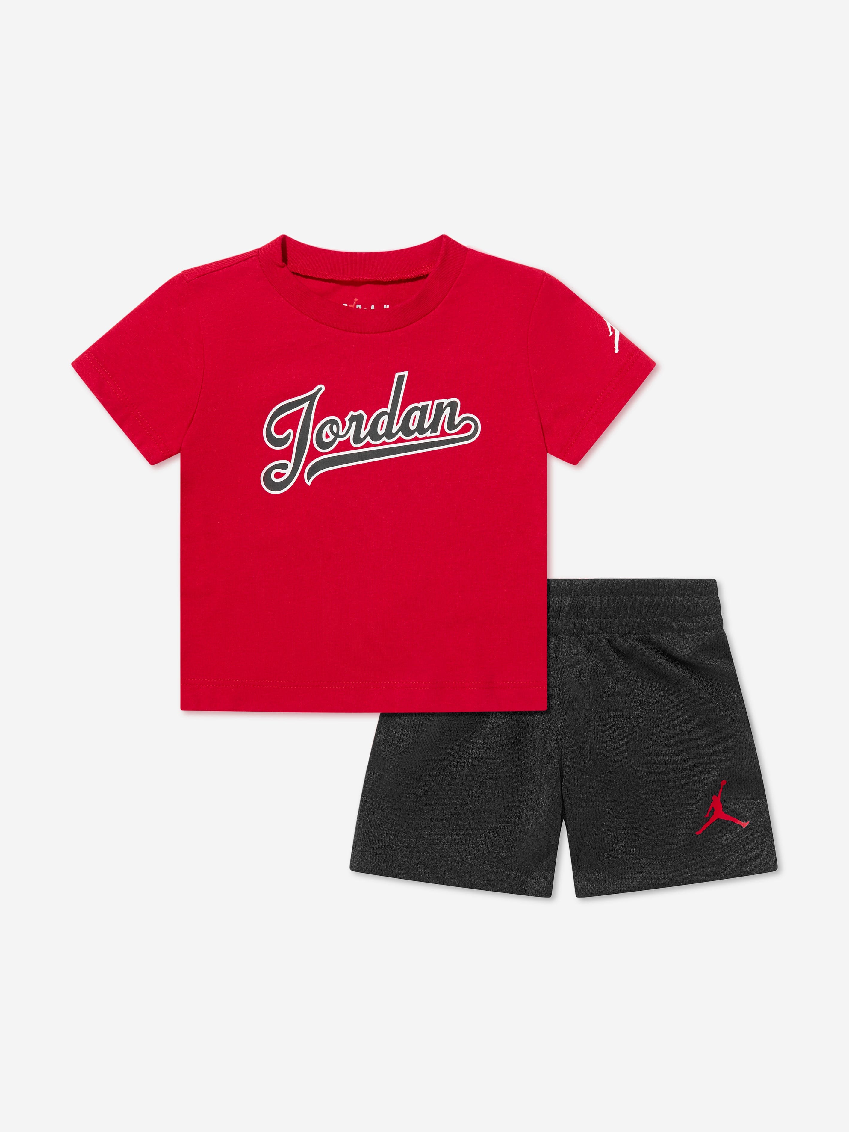 Jordan Boys MJ Flight Mesh Short Set in Black