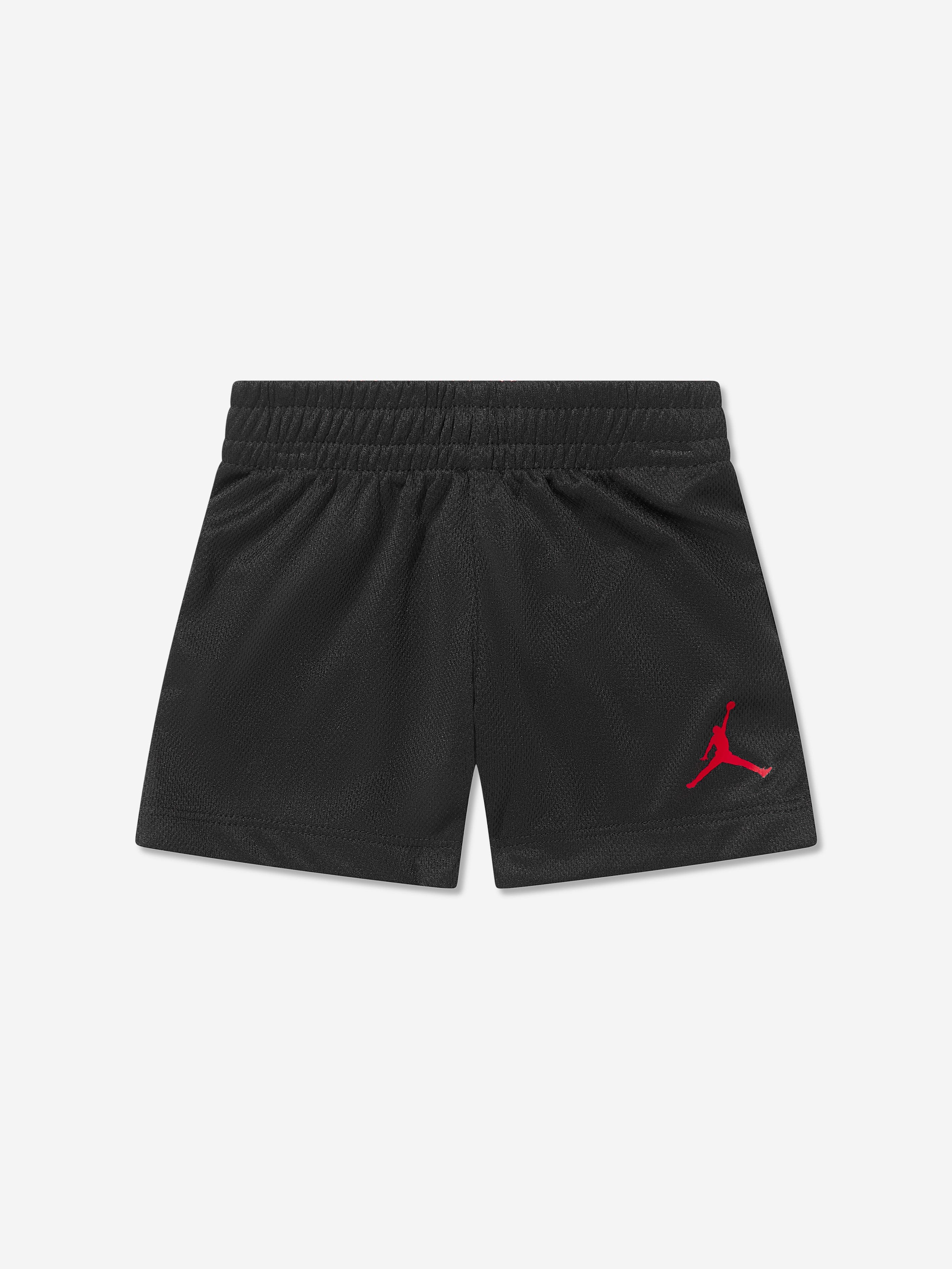 Jordan Boys MJ Flight Mesh Short Set in Black