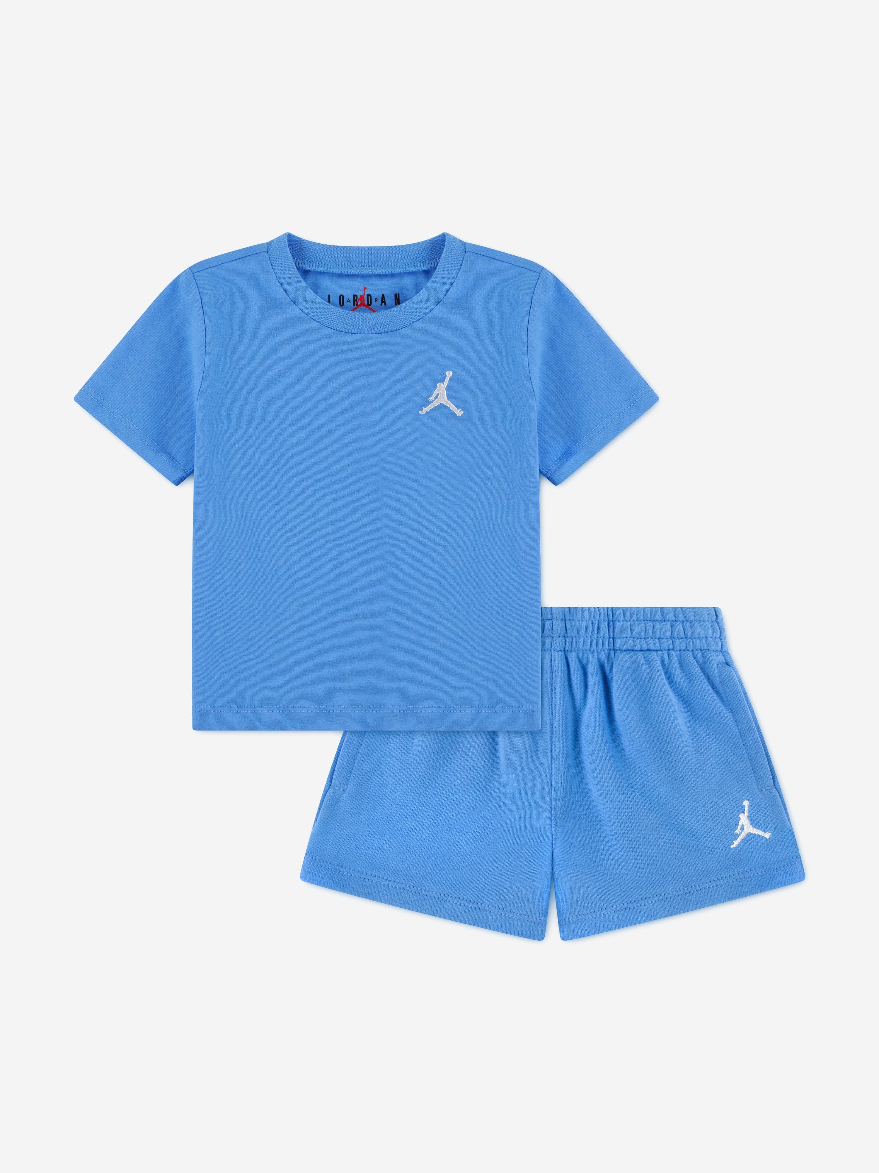 Jordan Baby Boys MJ Brooklyn Essential Fleece Short Set in Blue