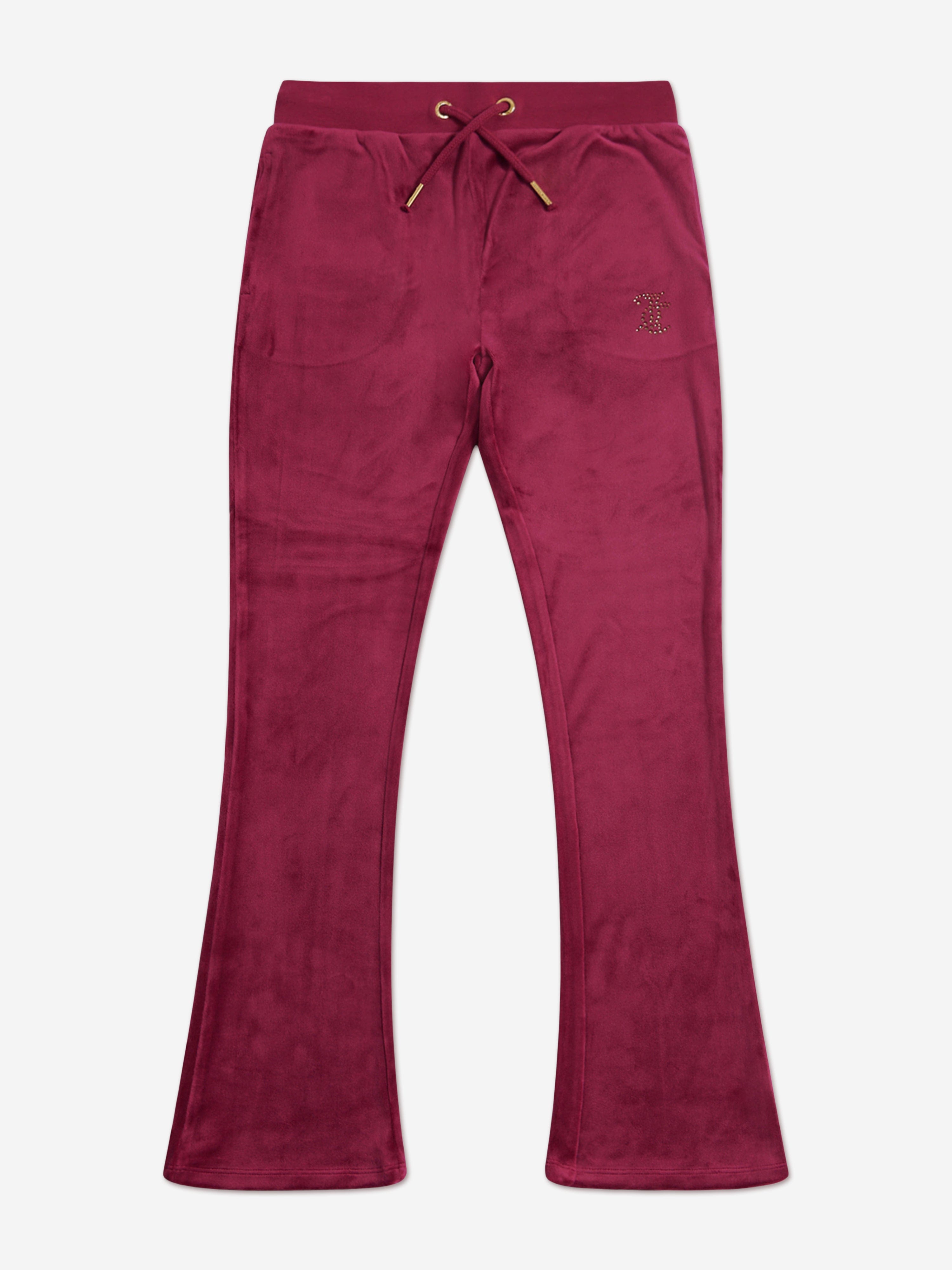 Juicy Couture Girls Diamante Bootcut Joggers in Red