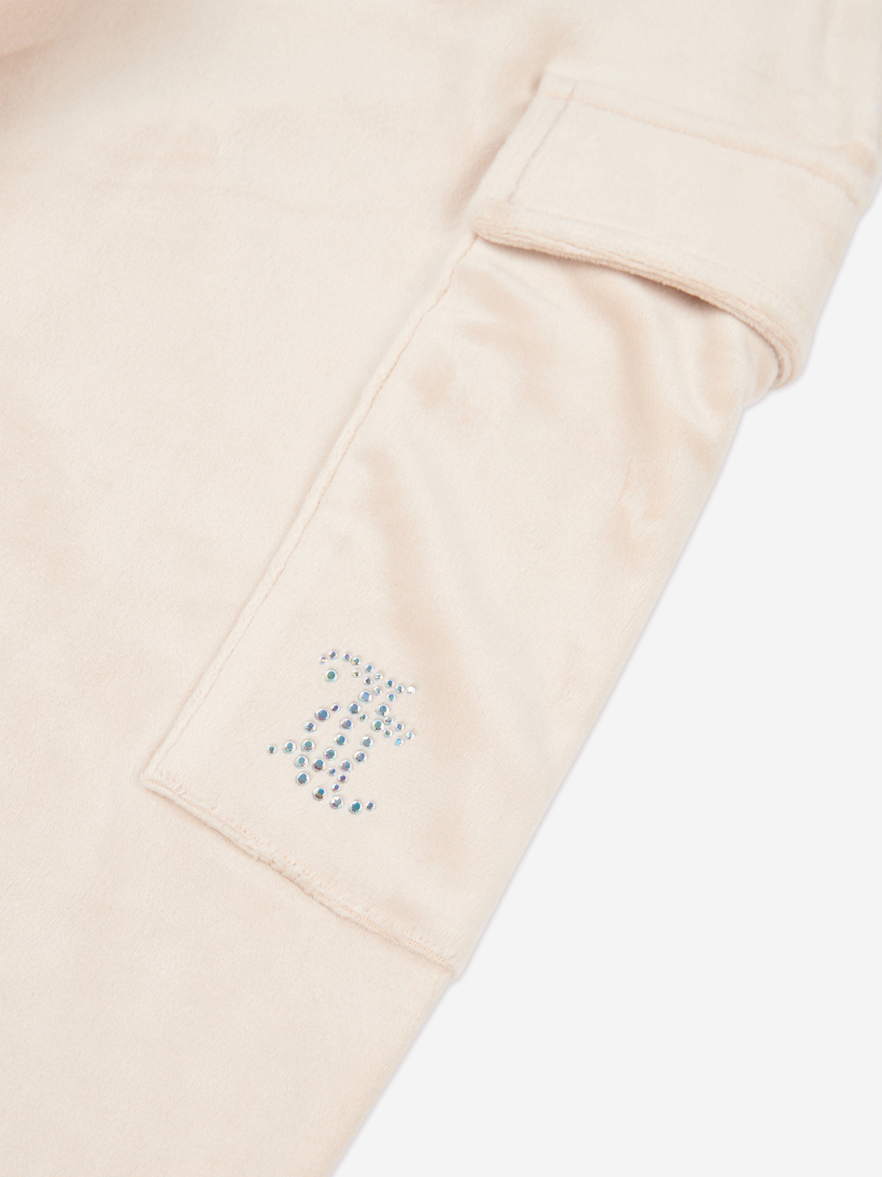 Juicy Couture Girls Cargo Cuffed Joggers in Beige