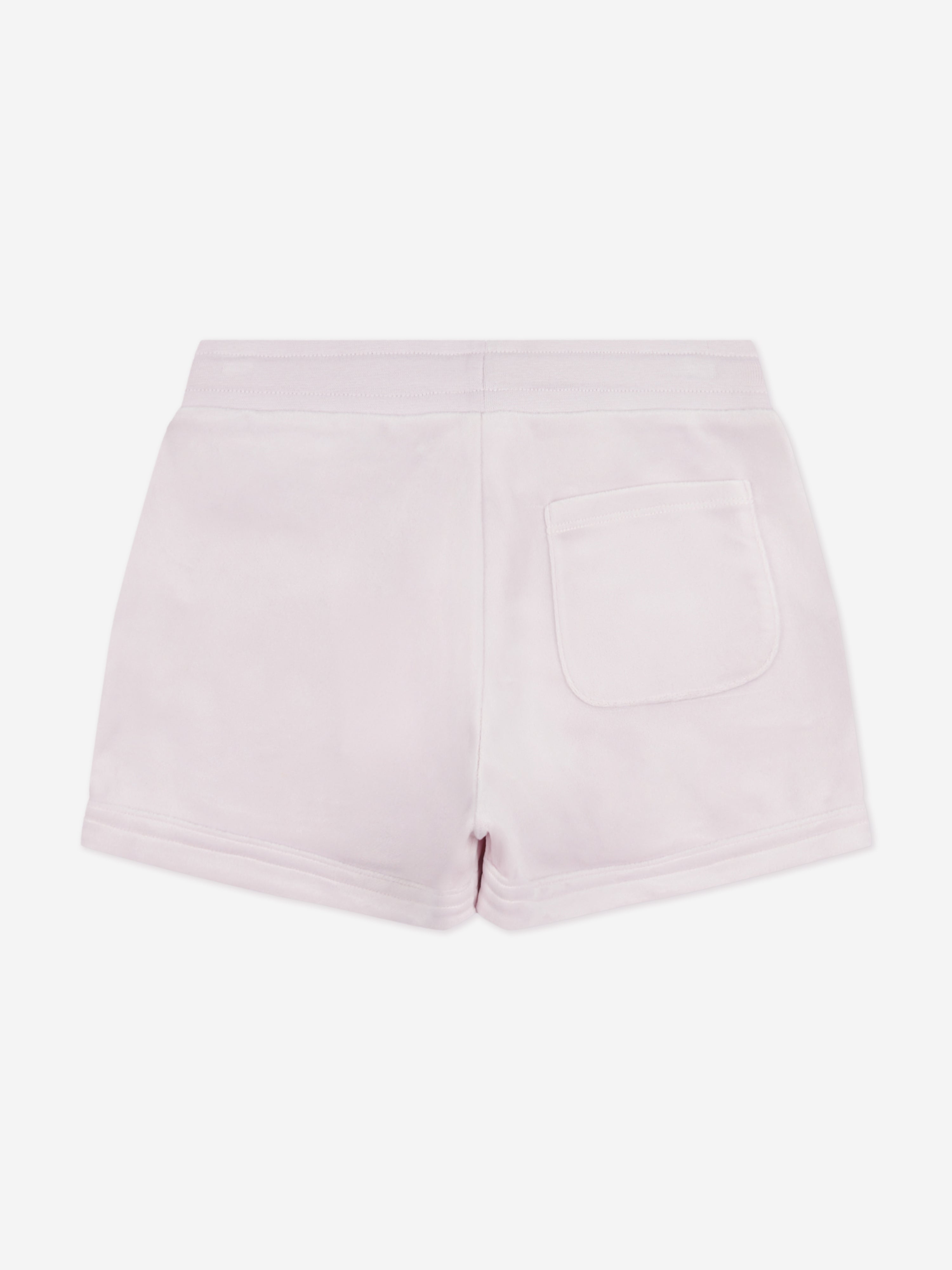 Girls Diamante Velour Fold Up Shorts in Purple