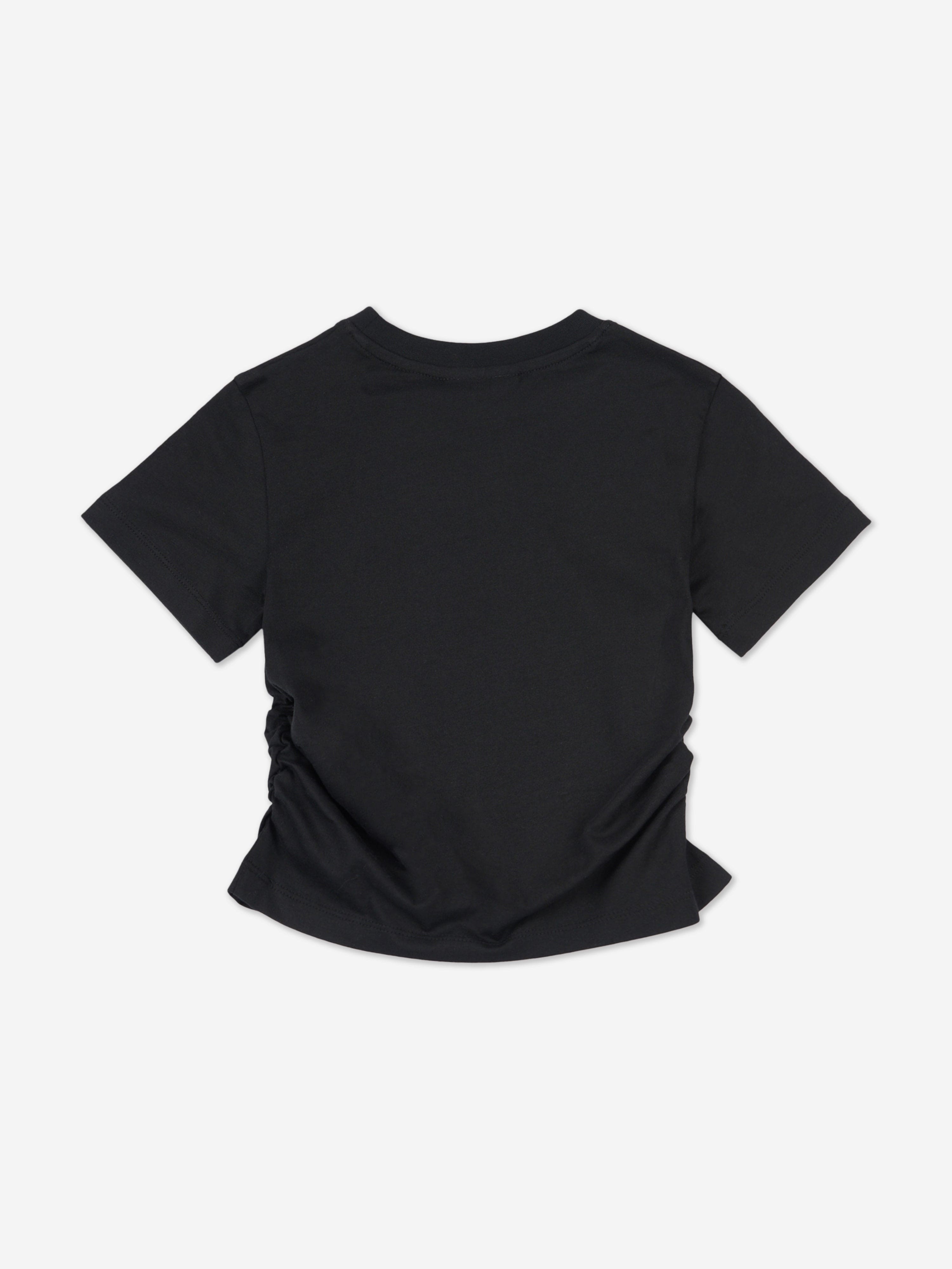 Girls Diamante Logo T-Shirt in Black