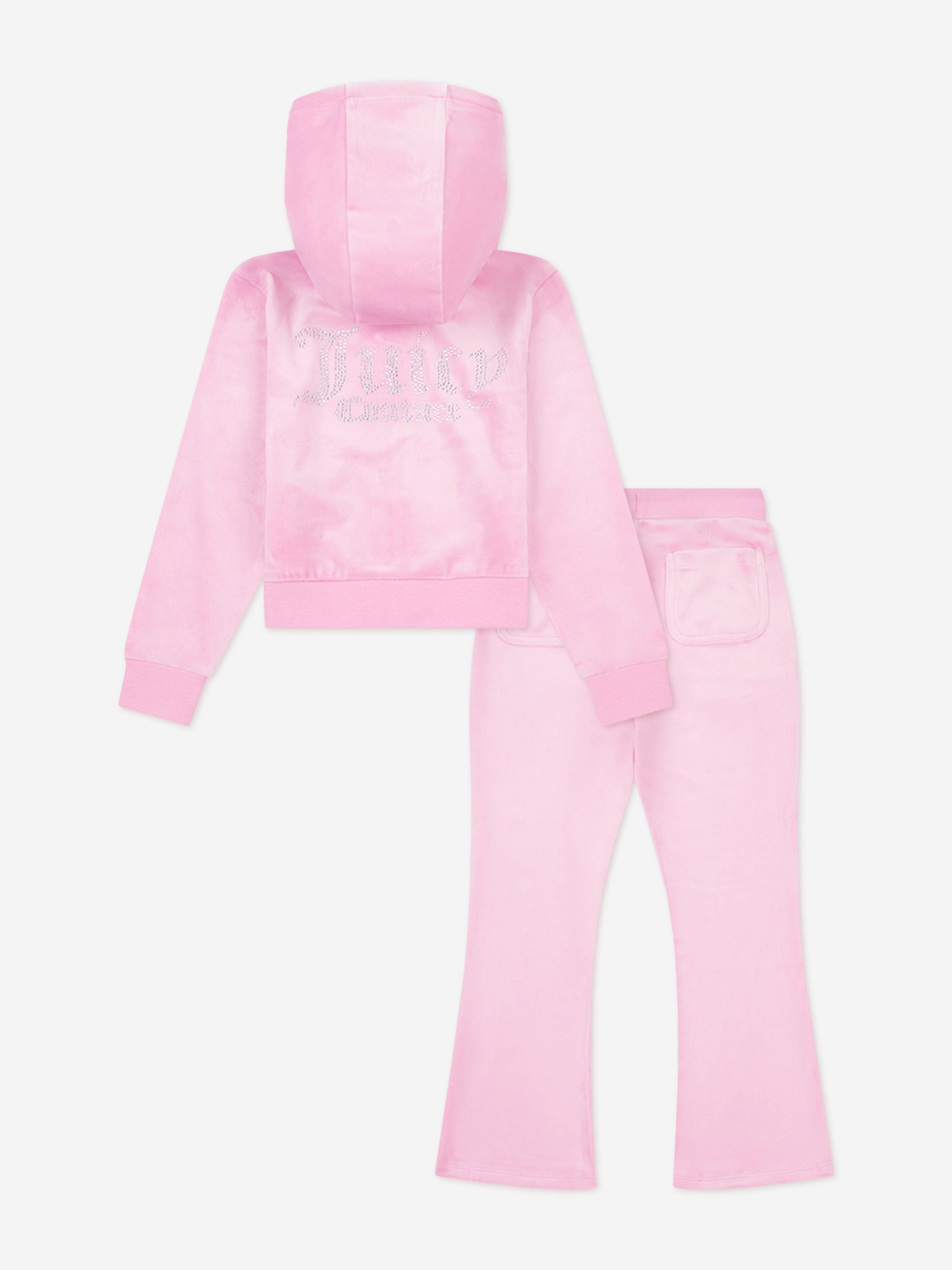 Girls Zip Up & Bootcut Joggers Tracksuit in Pink