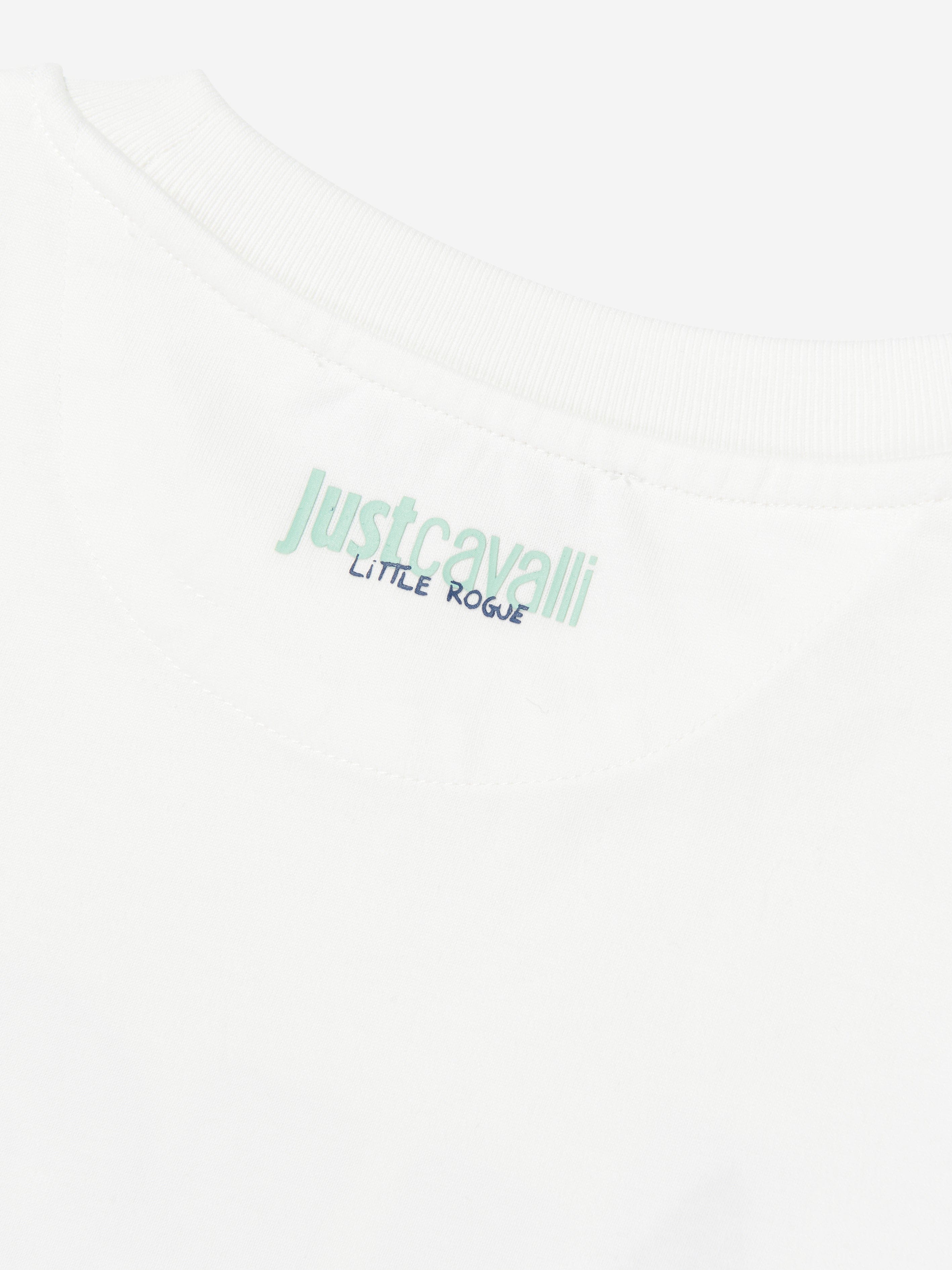 Just Cavalli Kids Chakia Logo T-Shirt in Ivory