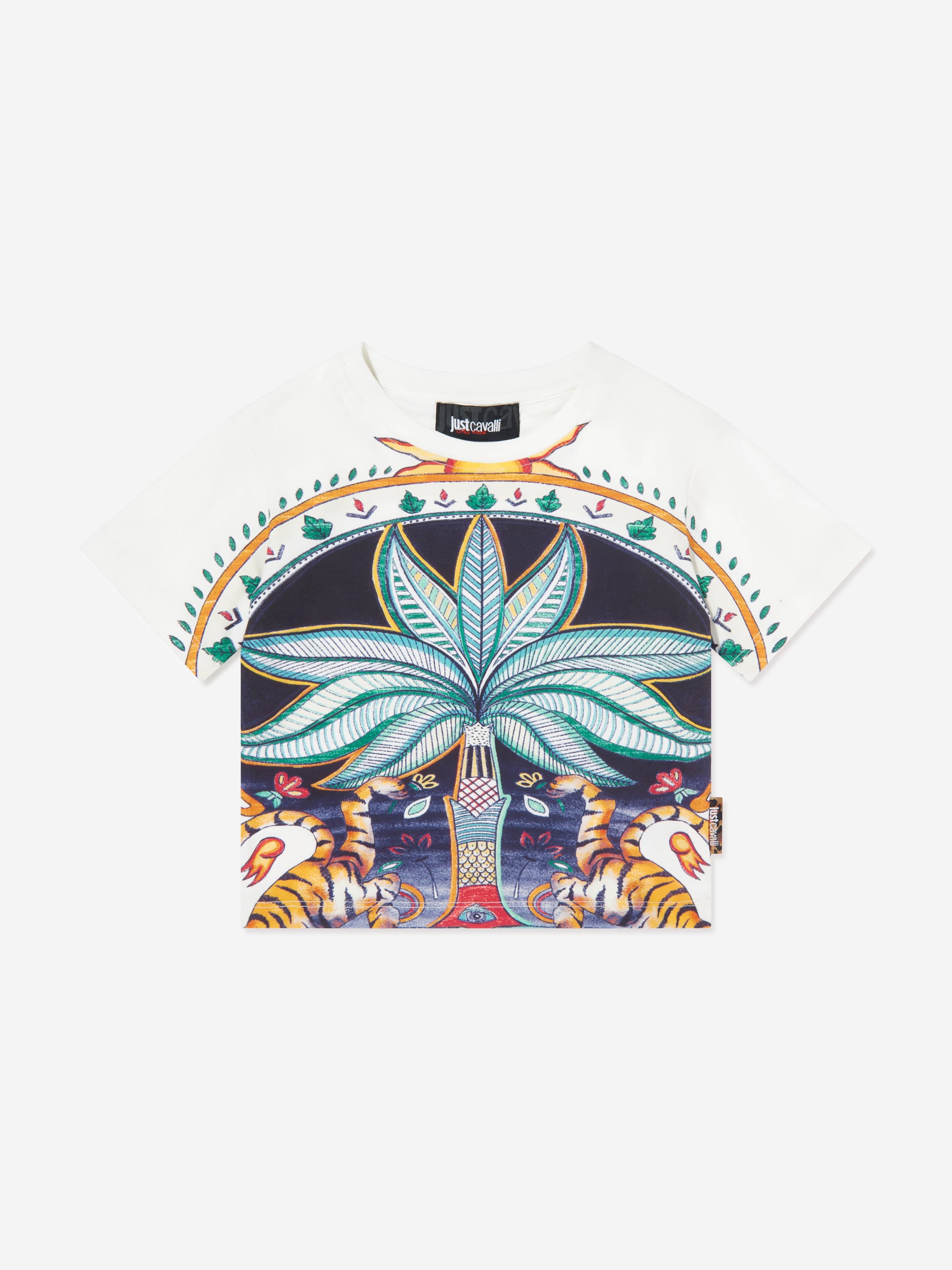 Just Cavalli Kids India Digital Parad T-Shirt in Multicolour