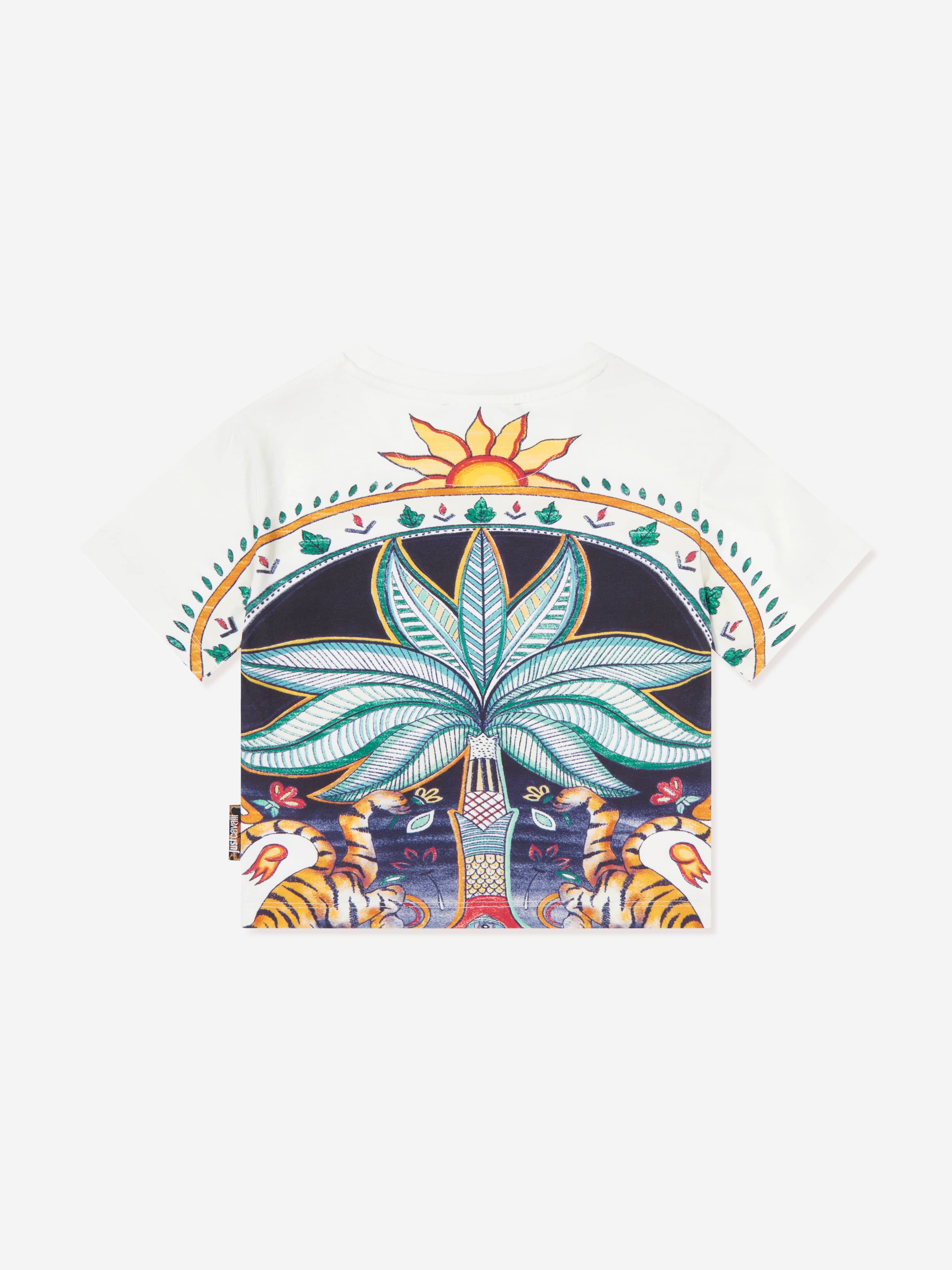 Just Cavalli Kids India Digital Parad T-Shirt in Multicolour