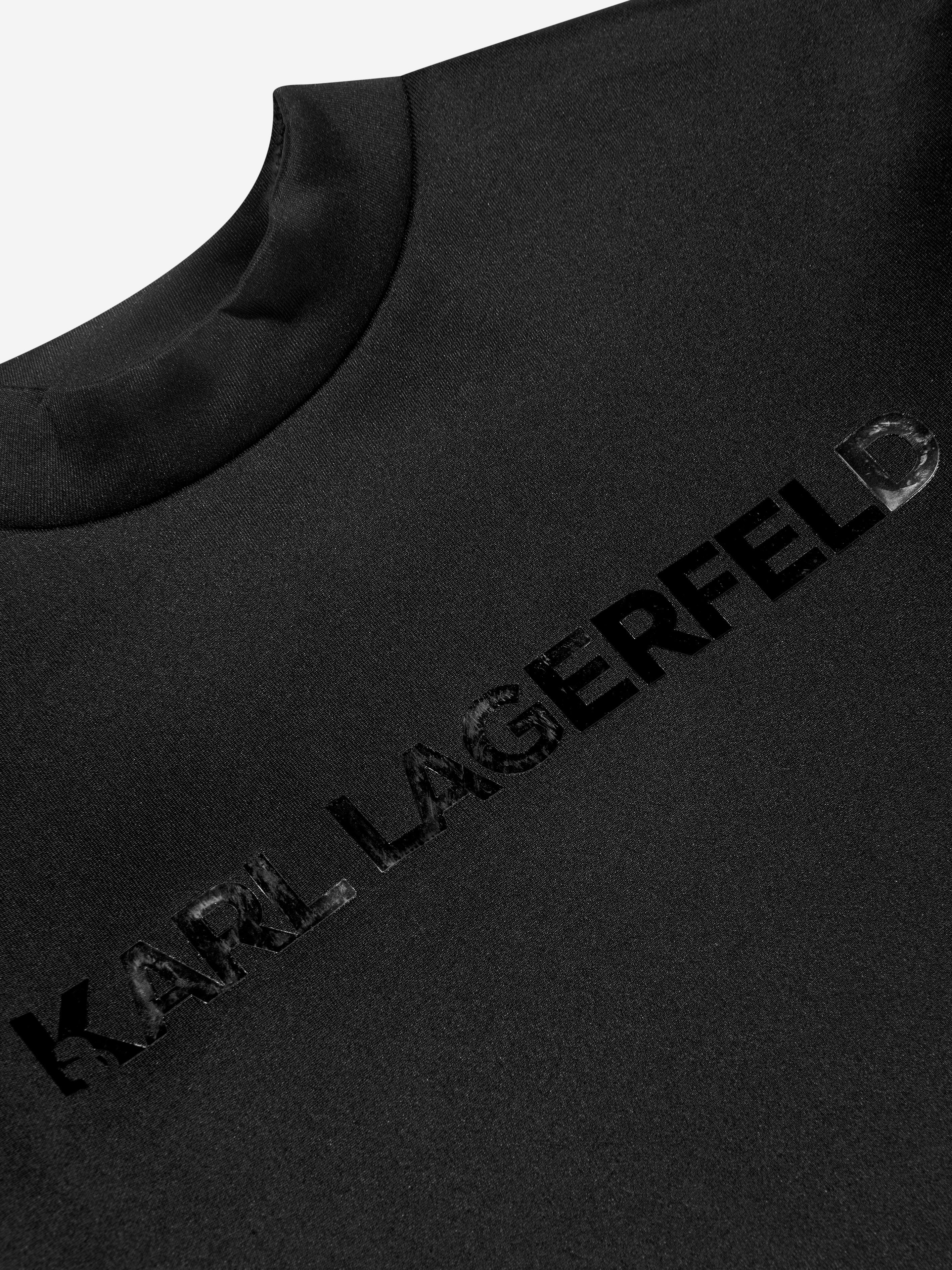 Karl Lagerfeld Girls Logo Print Sweatshirt in Black