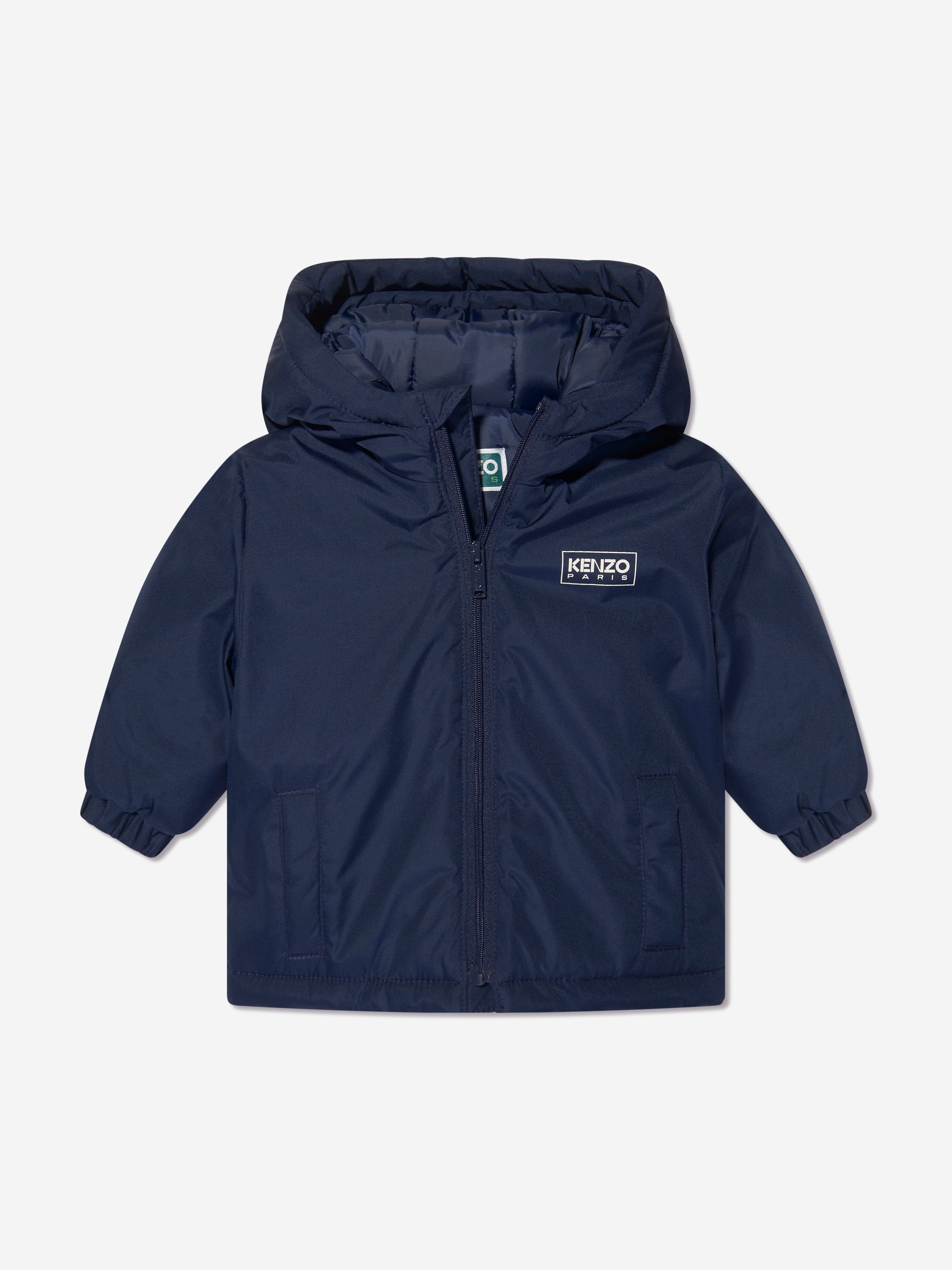 KENZO Baby Boys Logo Puffer Jacket in Navy