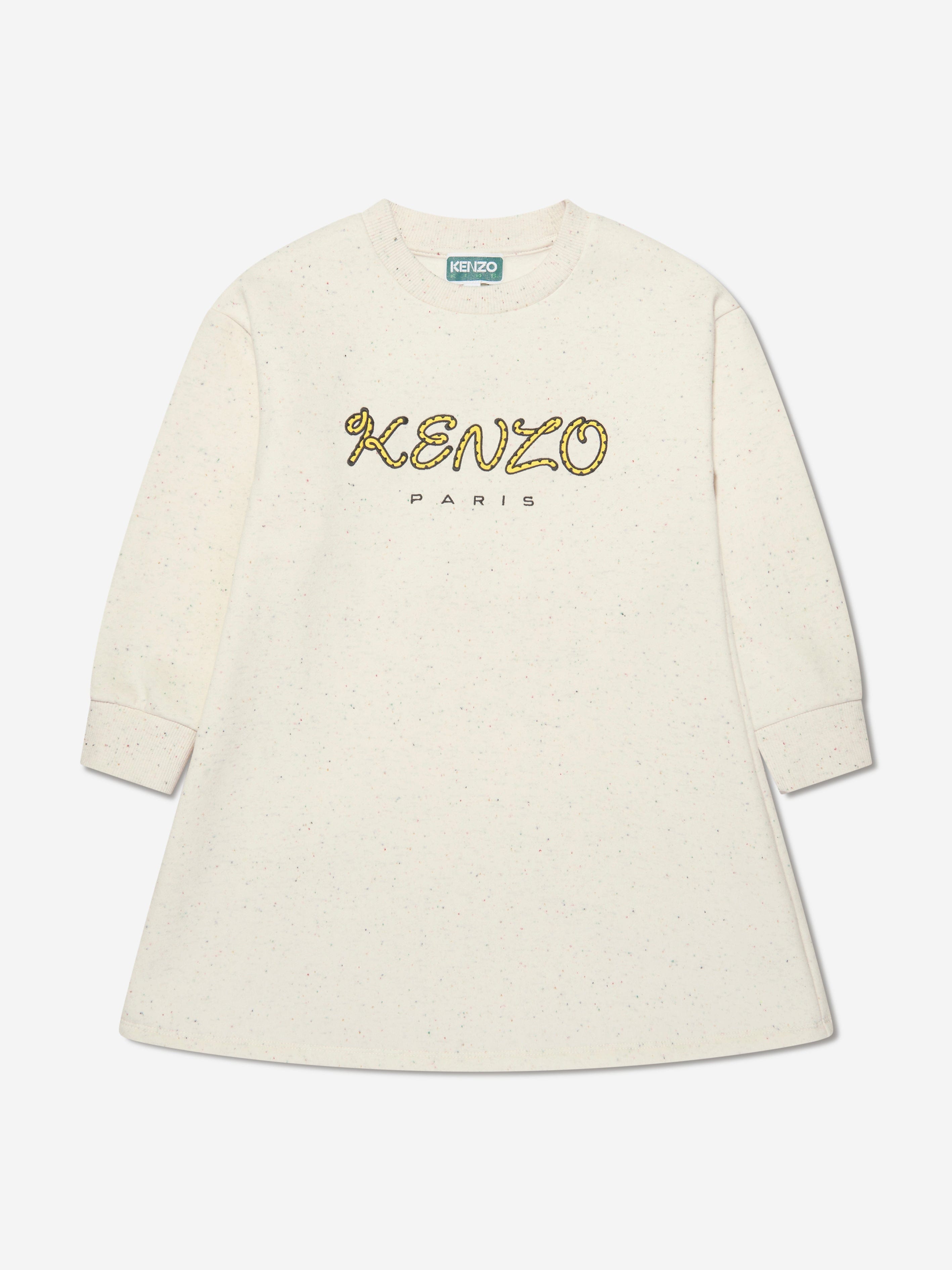 KENZO Girls Logo Sweater Dress in Beige