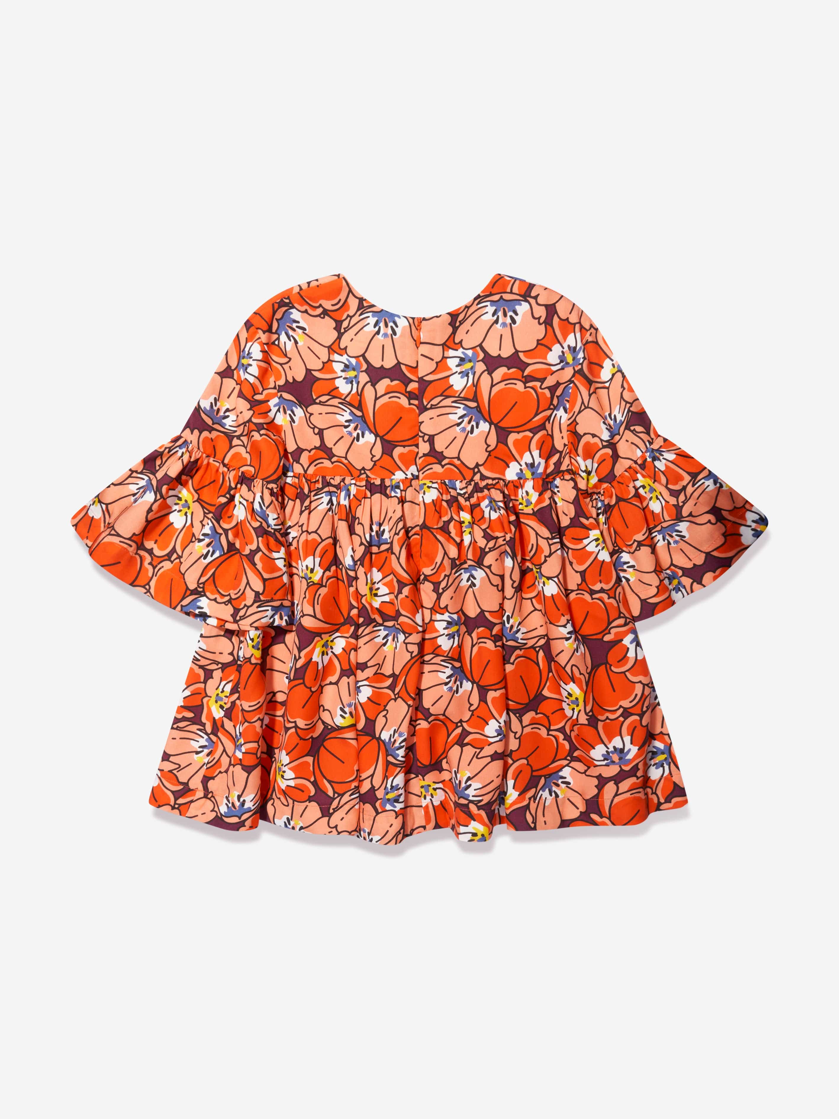 KENZO Girls Boke Flower Dress in Orange