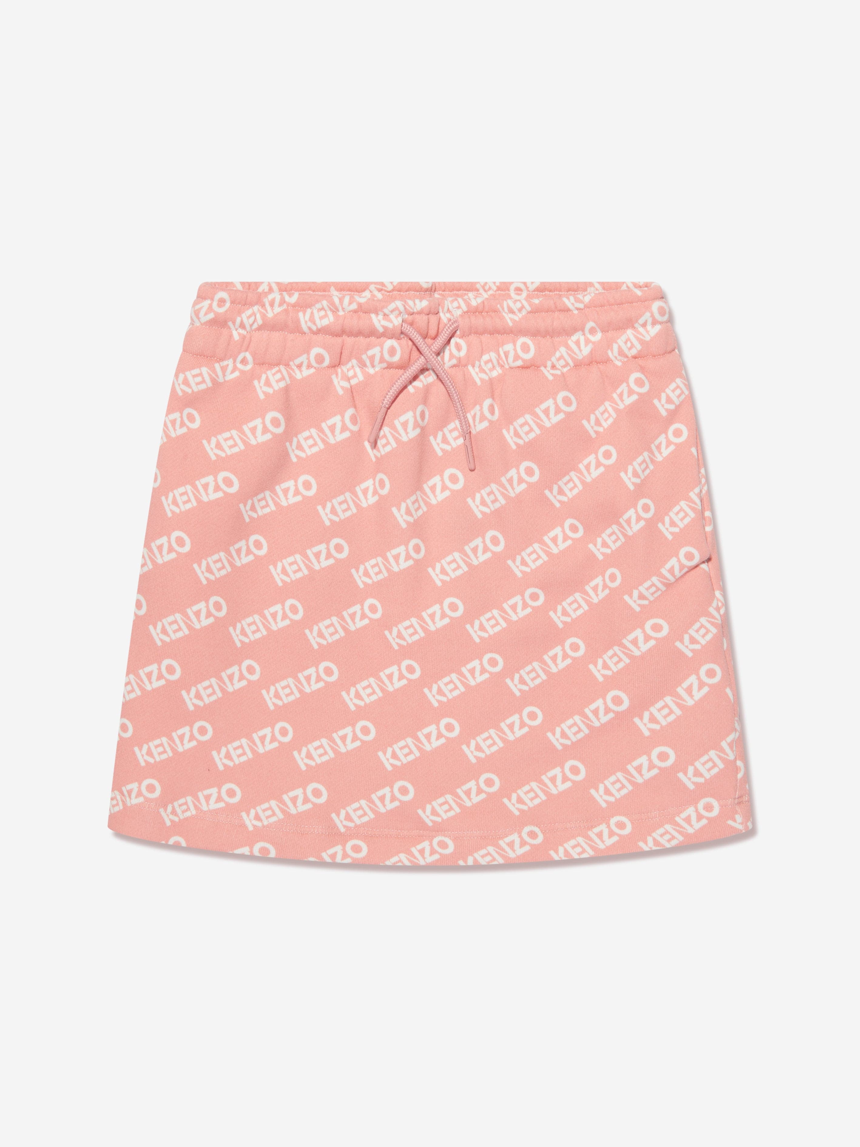 KENZO Girls Fleece Logo Skirt in Pink