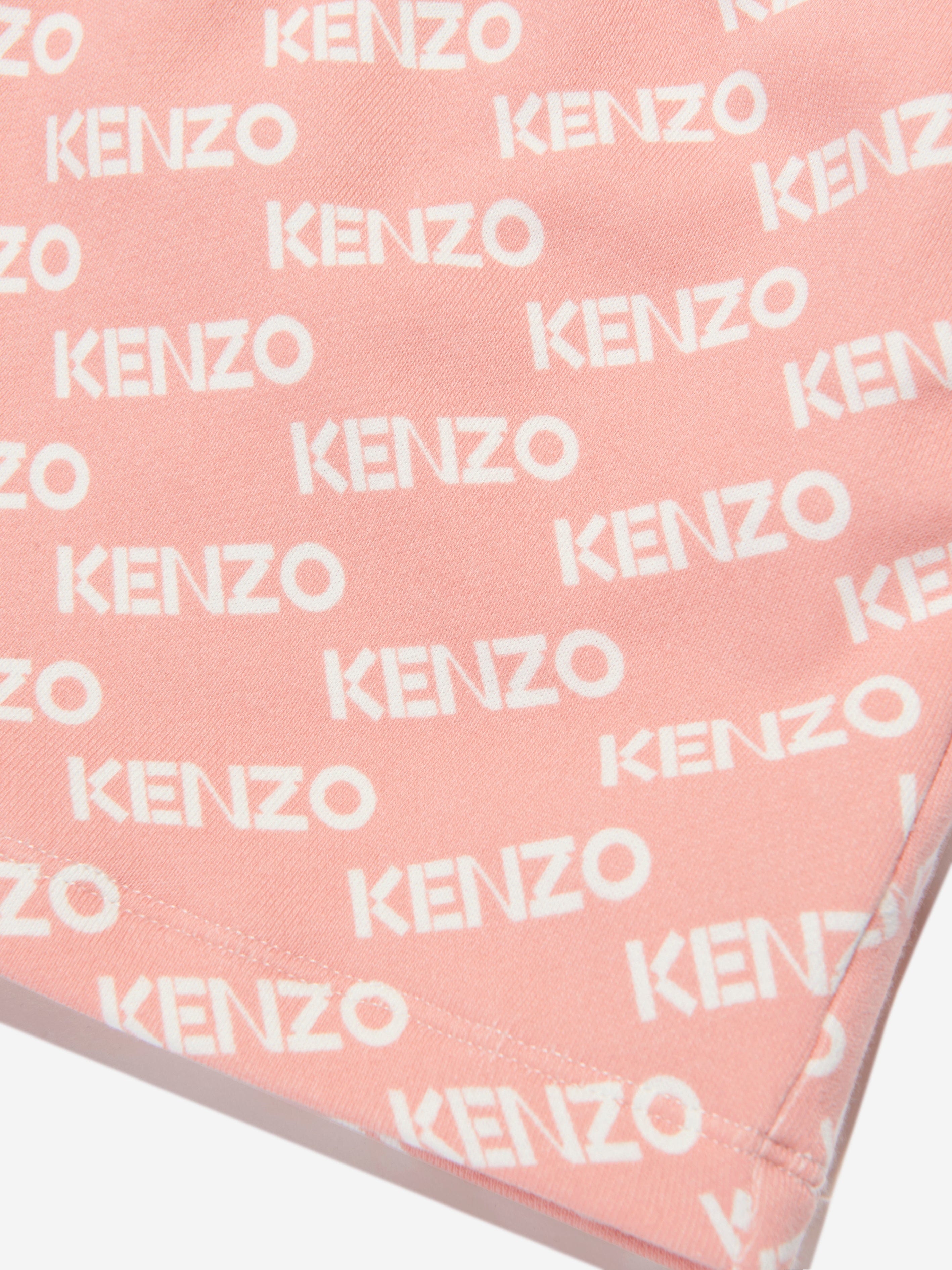 KENZO Girls Fleece Logo Skirt in Pink