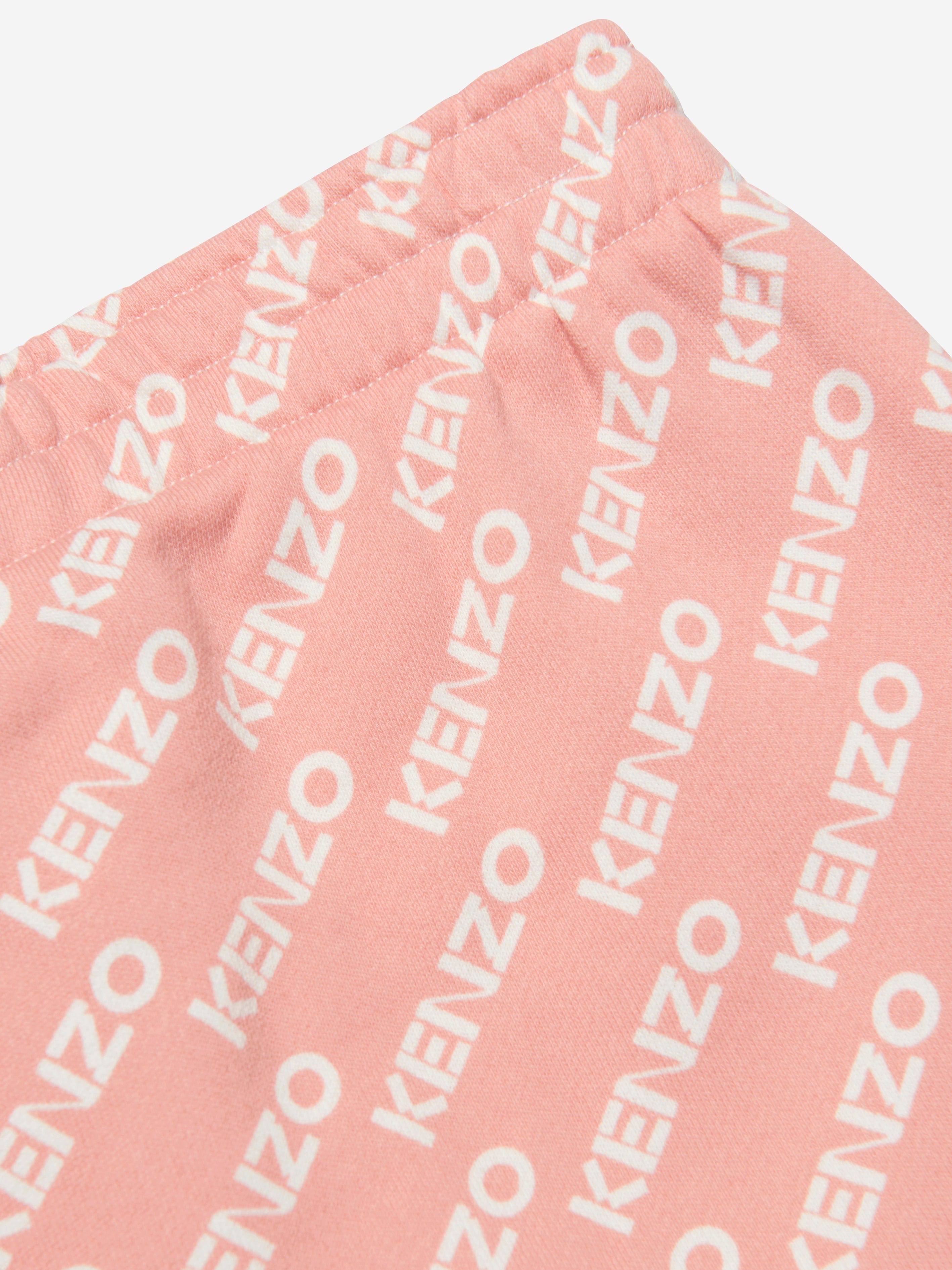 KENZO Girls Fleece Logo Skirt in Pink