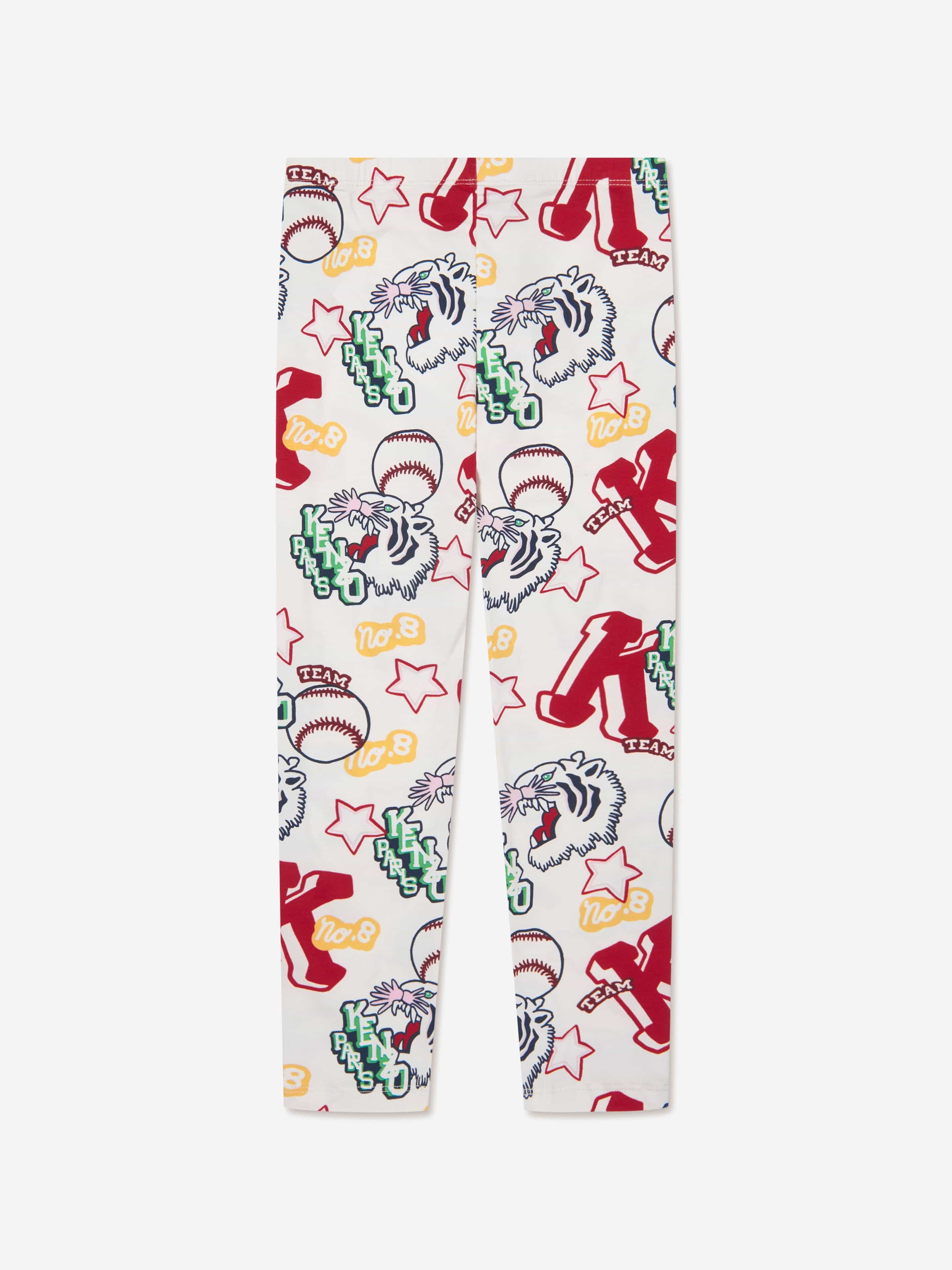 KENZO Girls Kenzo Club Leggings in Ivory