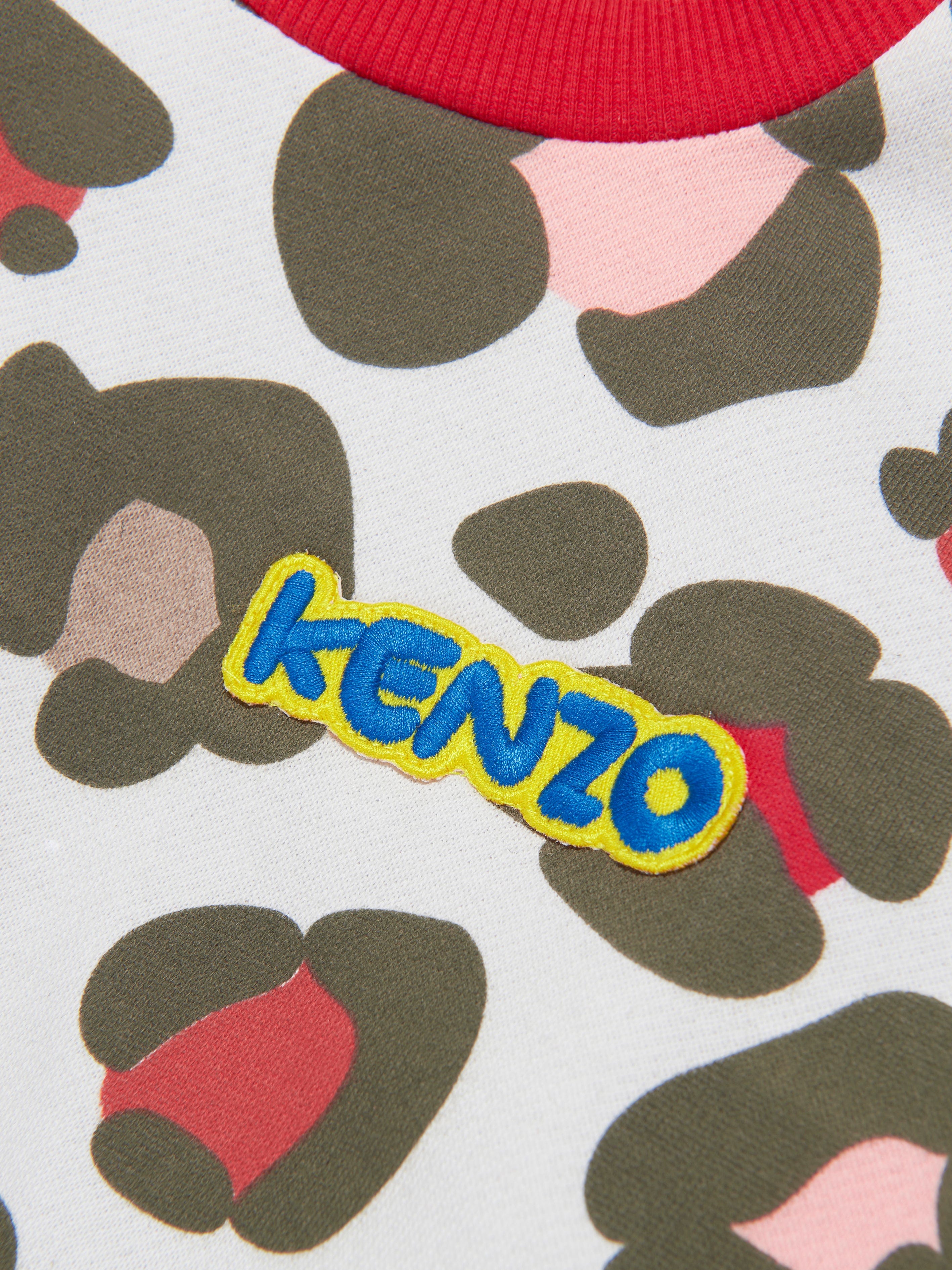 KENZO Girls Animal Print Sweatshirt in Stone