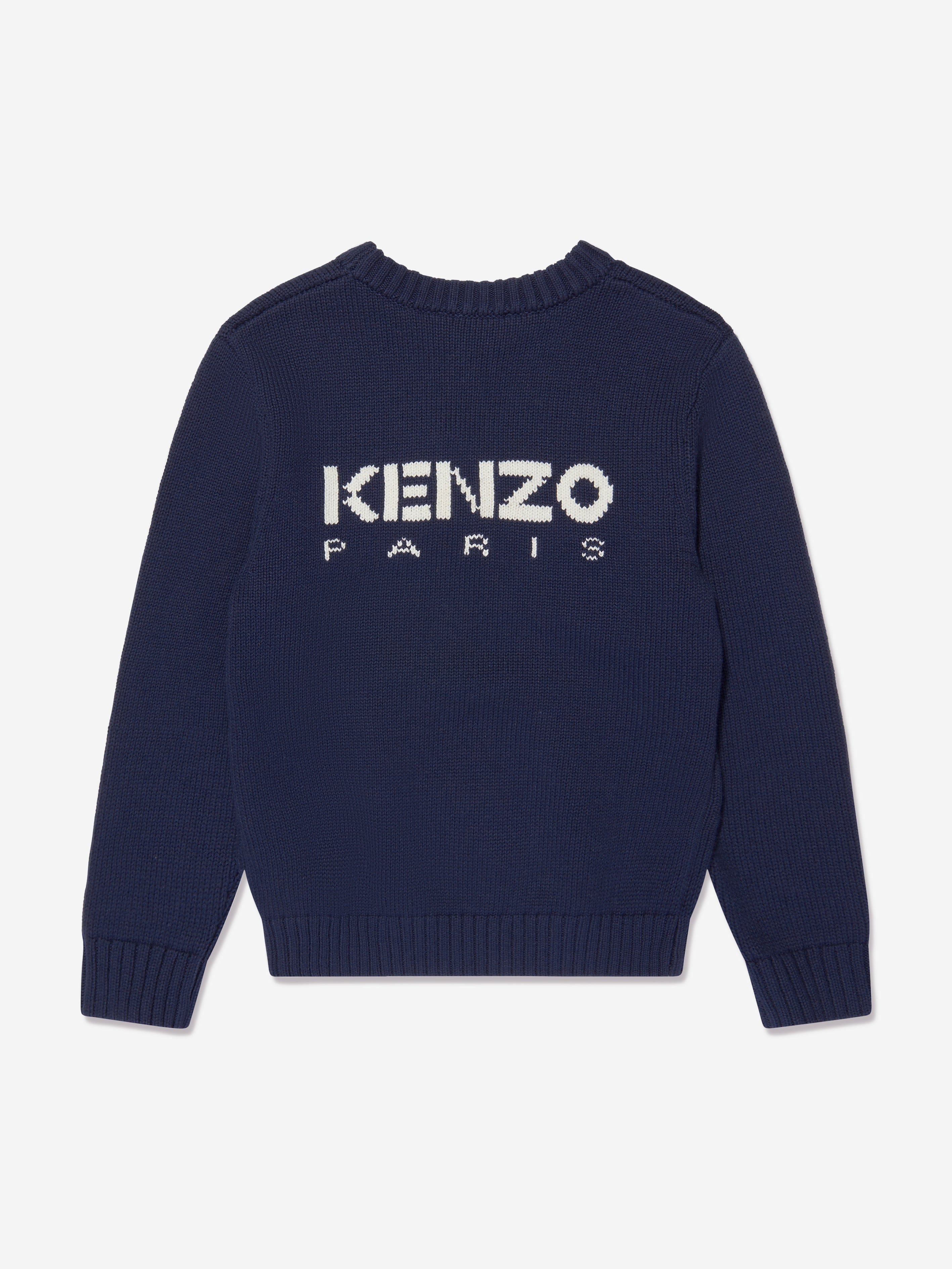 KENZO Boys Boke Flower Knitted Jumper in Navy