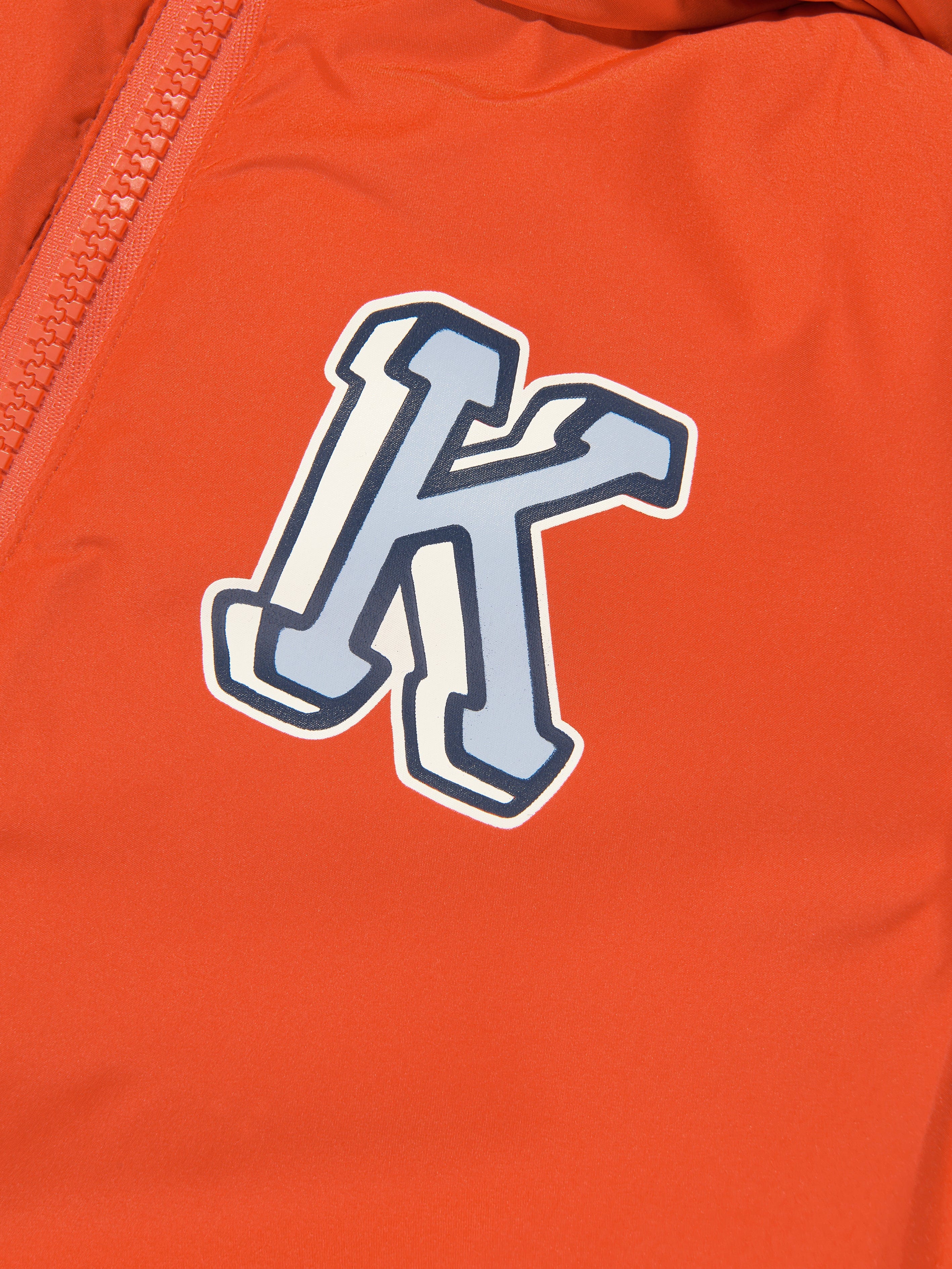 KENZO Boys Logo Puffer Jacket in Orange