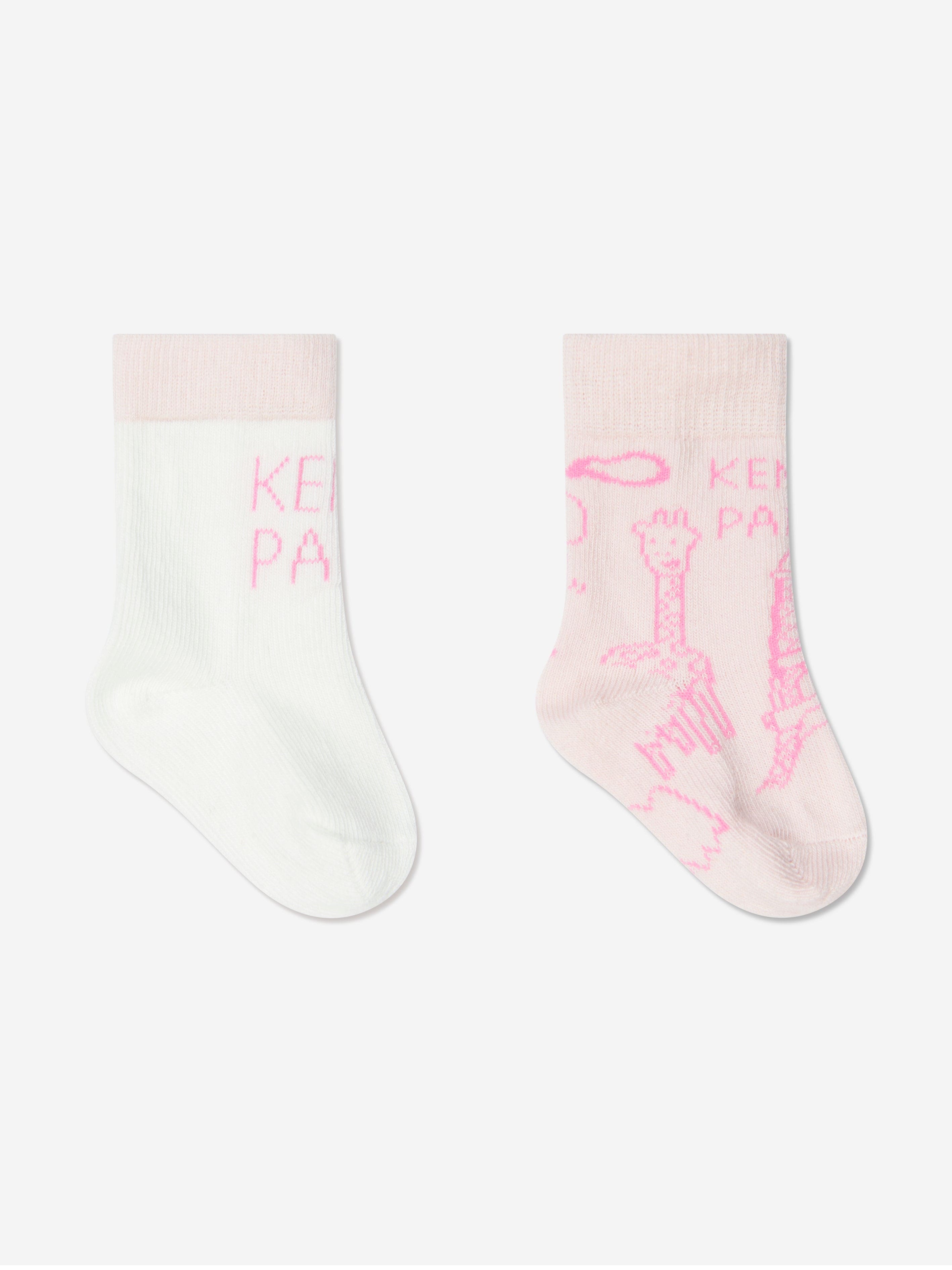 KENZO Baby Girls Socks Set (2 Pack) in Pink