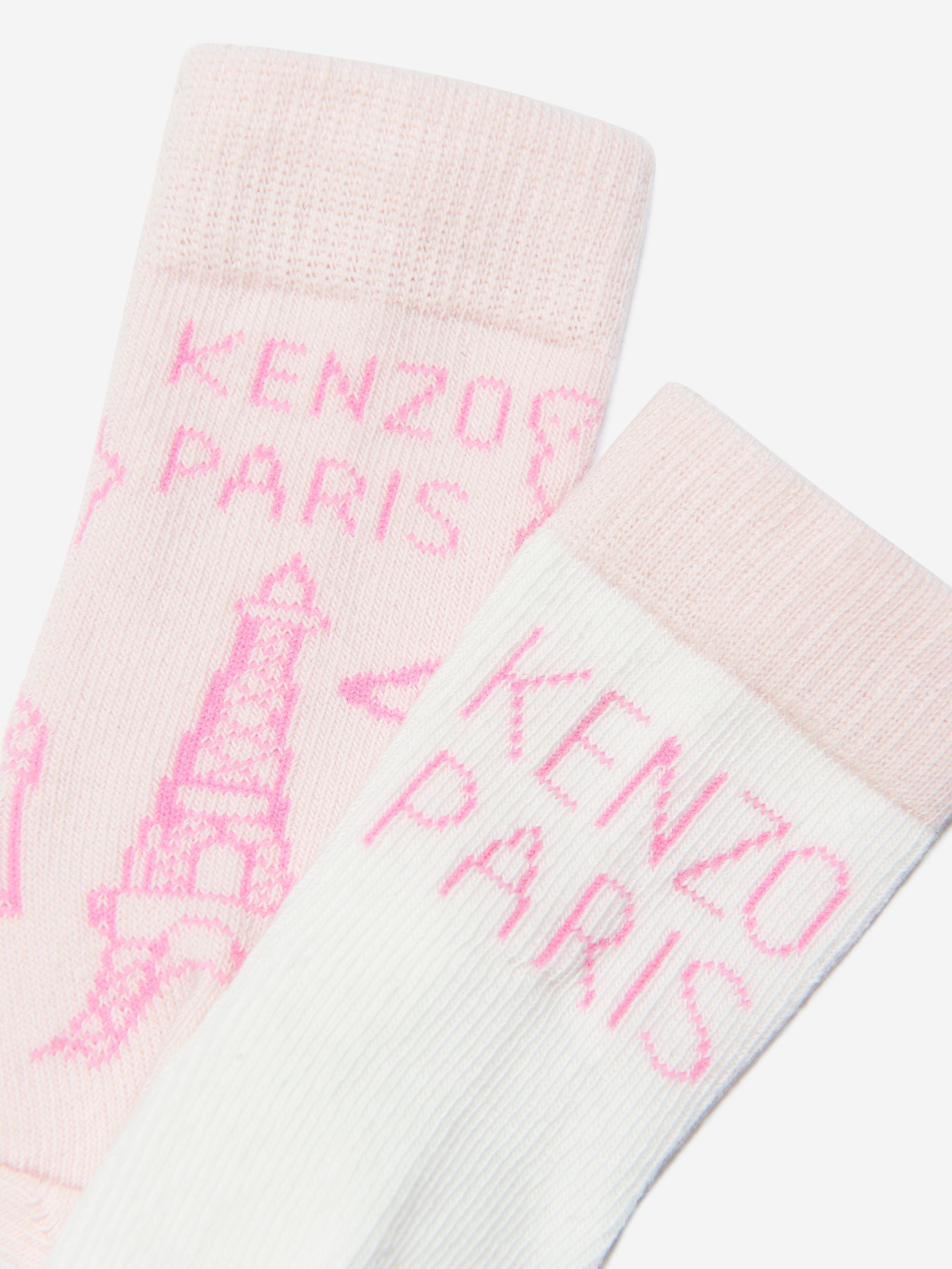 KENZO Baby Girls Socks Set (2 Pack) in Pink