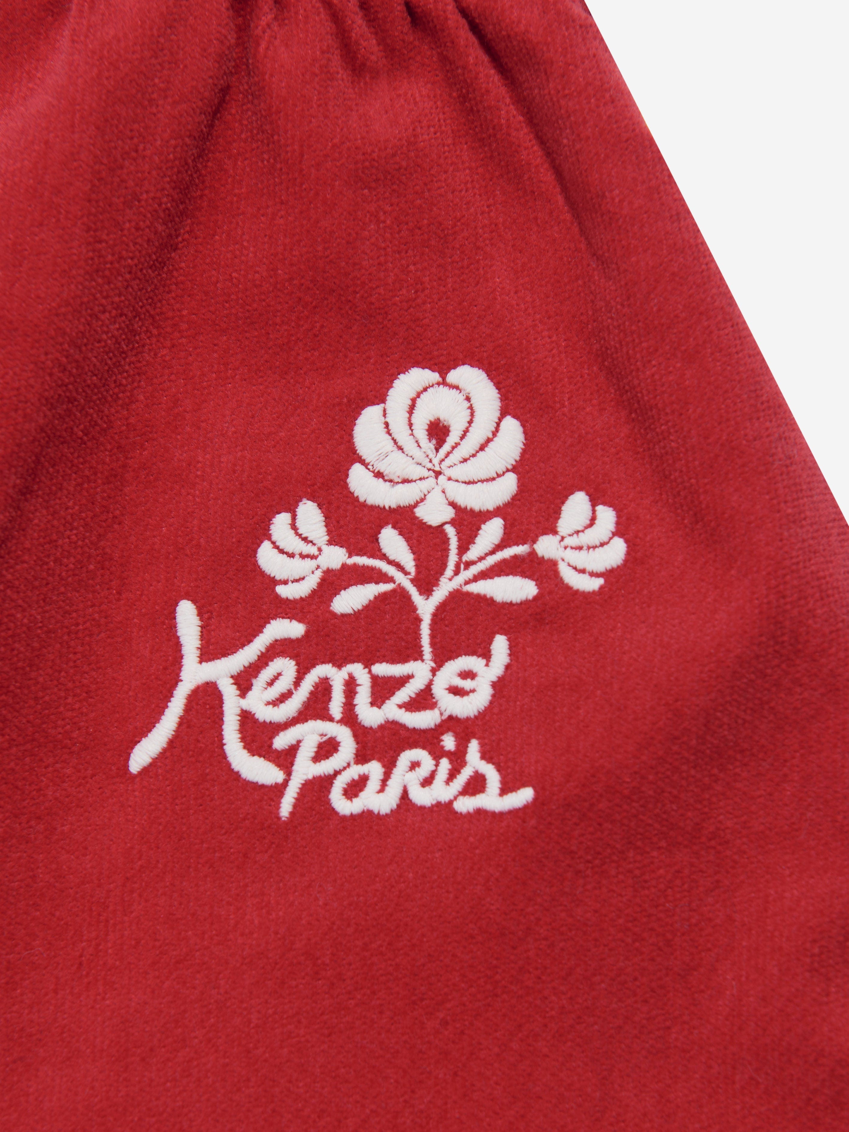 KENZO Girls Palatine Velvet Skirt in Red